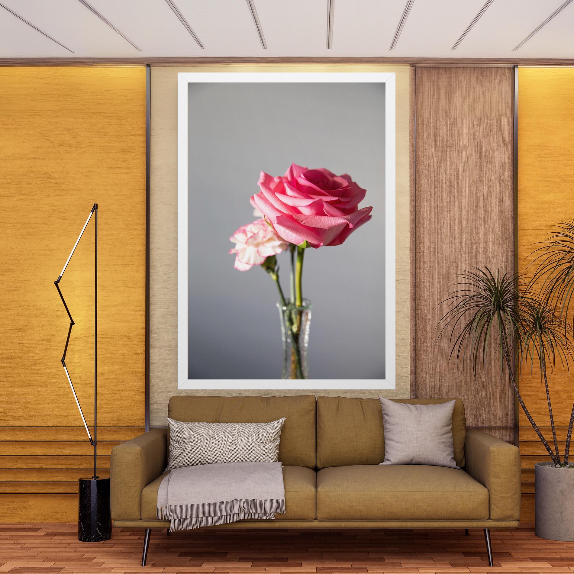 Vászonkép Big Pink Rose Vase mockup 9