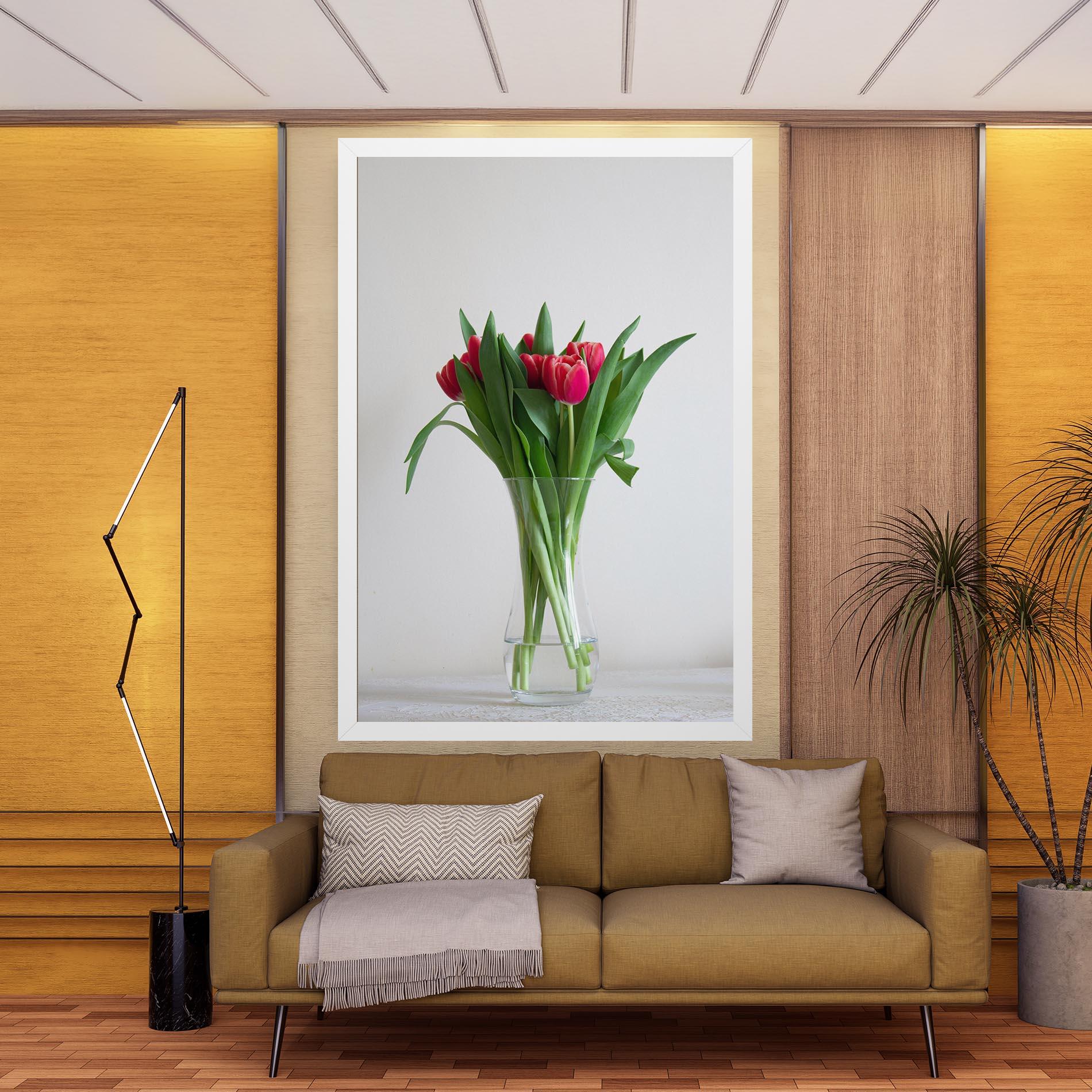 Vászonkép Pretty Tulips Vase mockup 9
