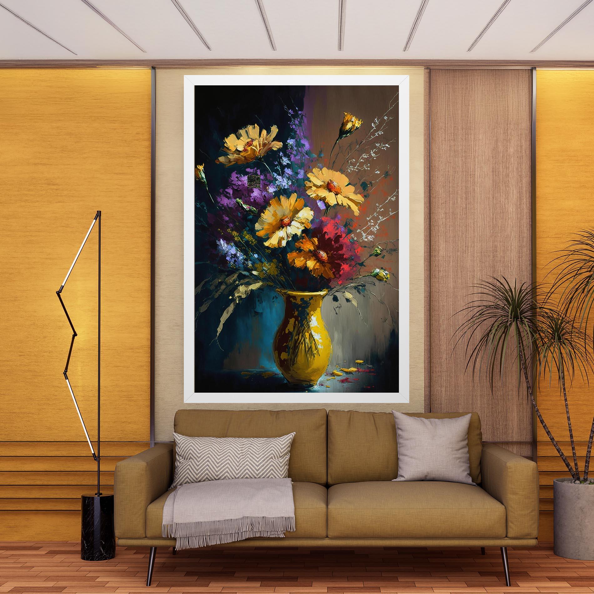 Vászonkép Yellow Art Vase mockup 9