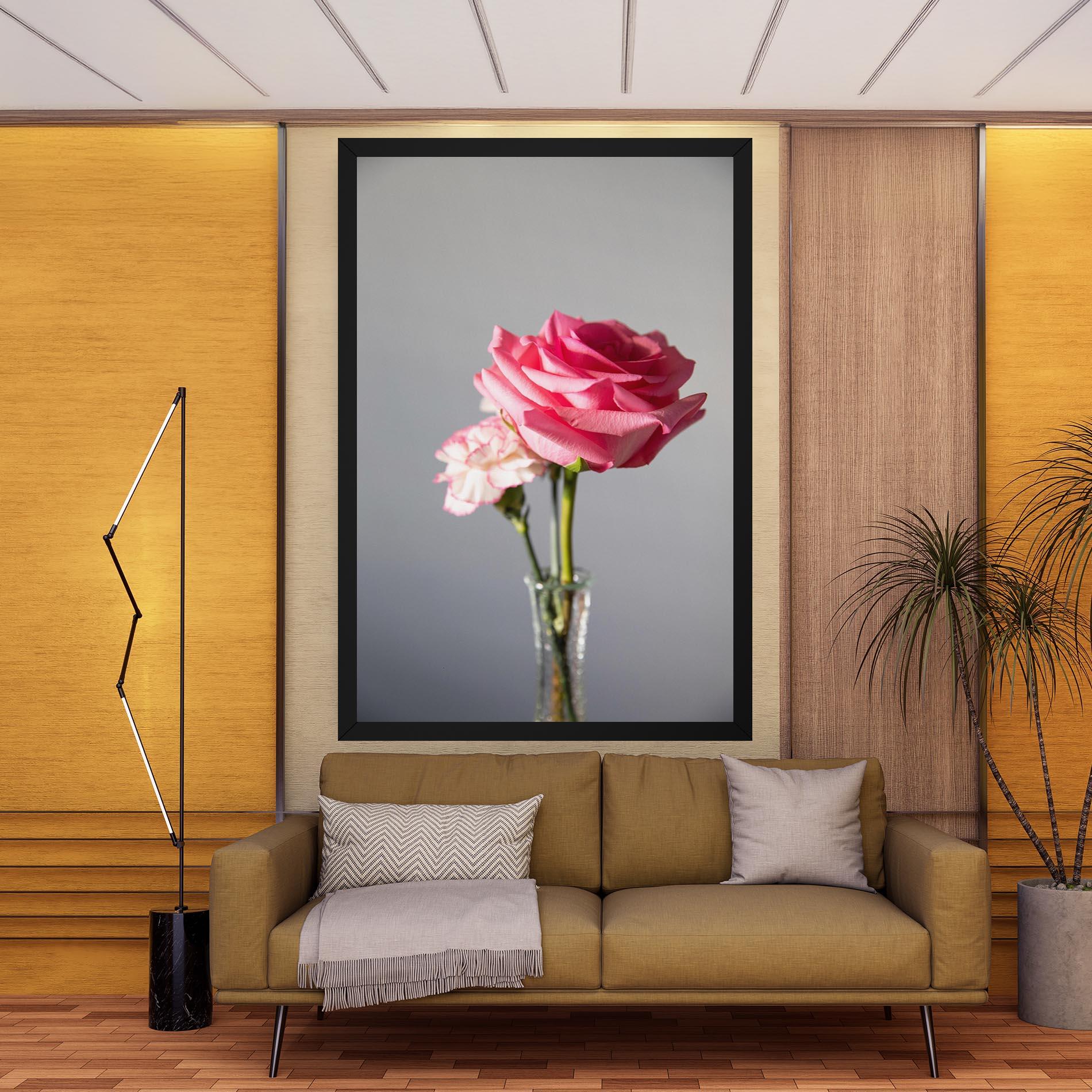 Vászonkép Big Pink Rose Vase mockup 9