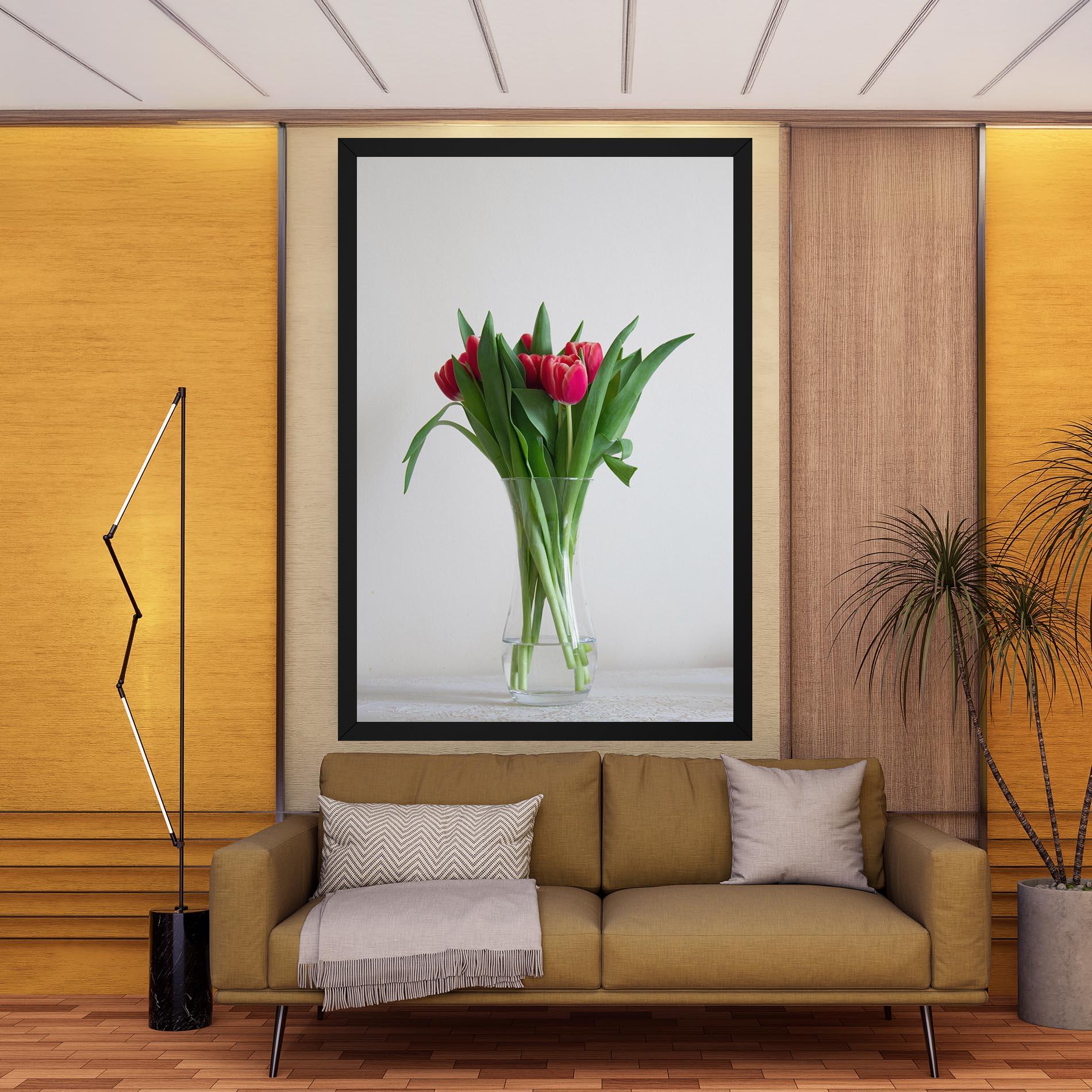 Vászonkép Pretty Tulips Vase mockup 9