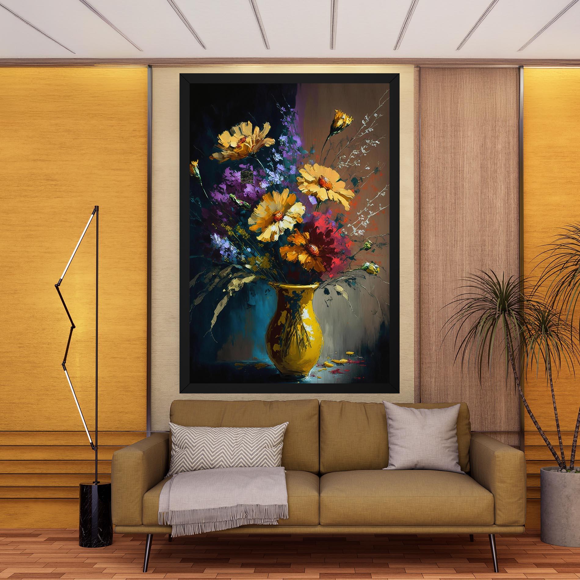 Vászonkép Yellow Art Vase mockup 9