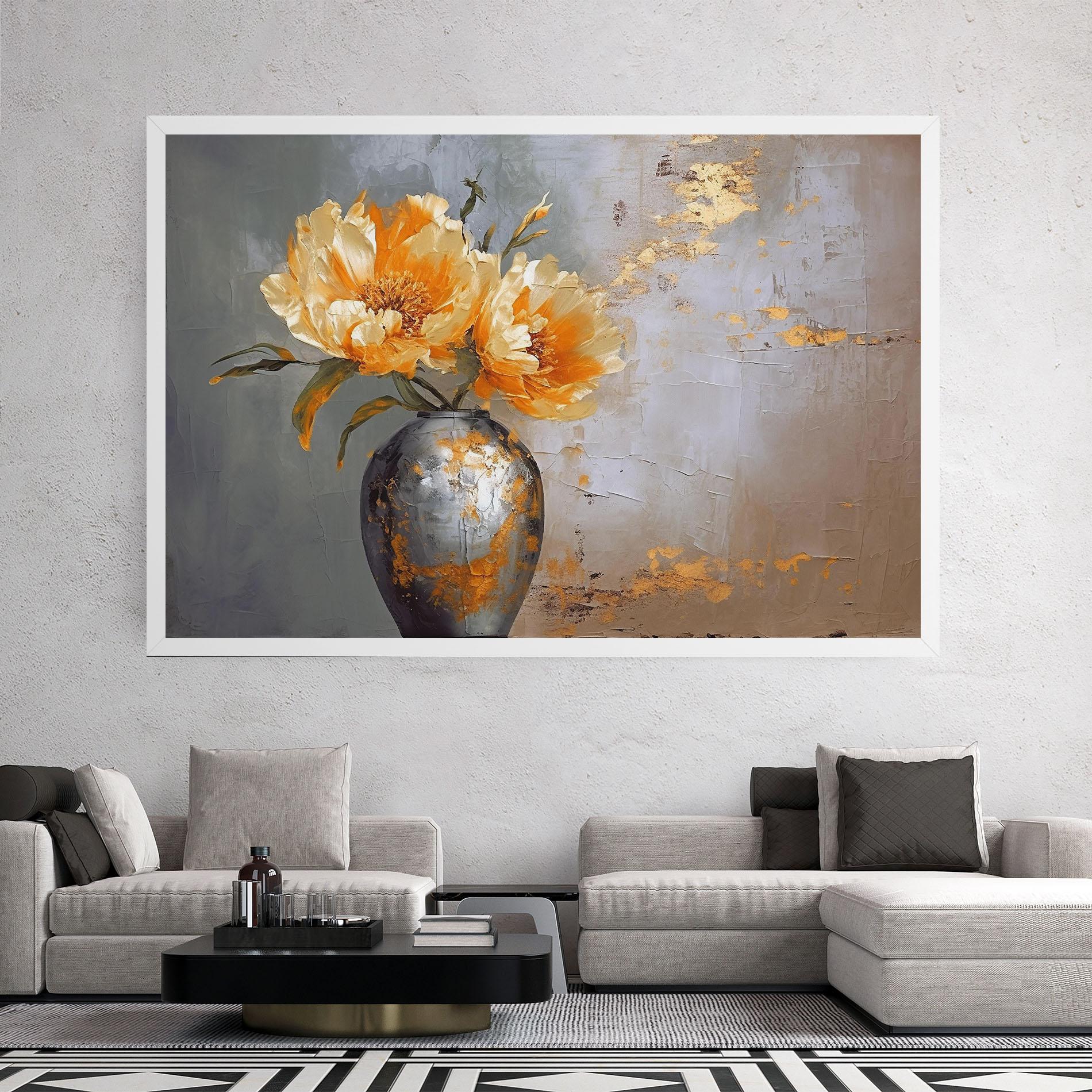 Vászonkép Grey Painting Vase mockup 2