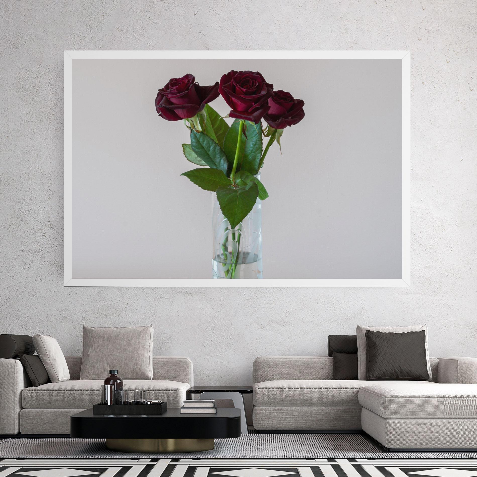 Vászonkép Red Roses Vase mockup 2