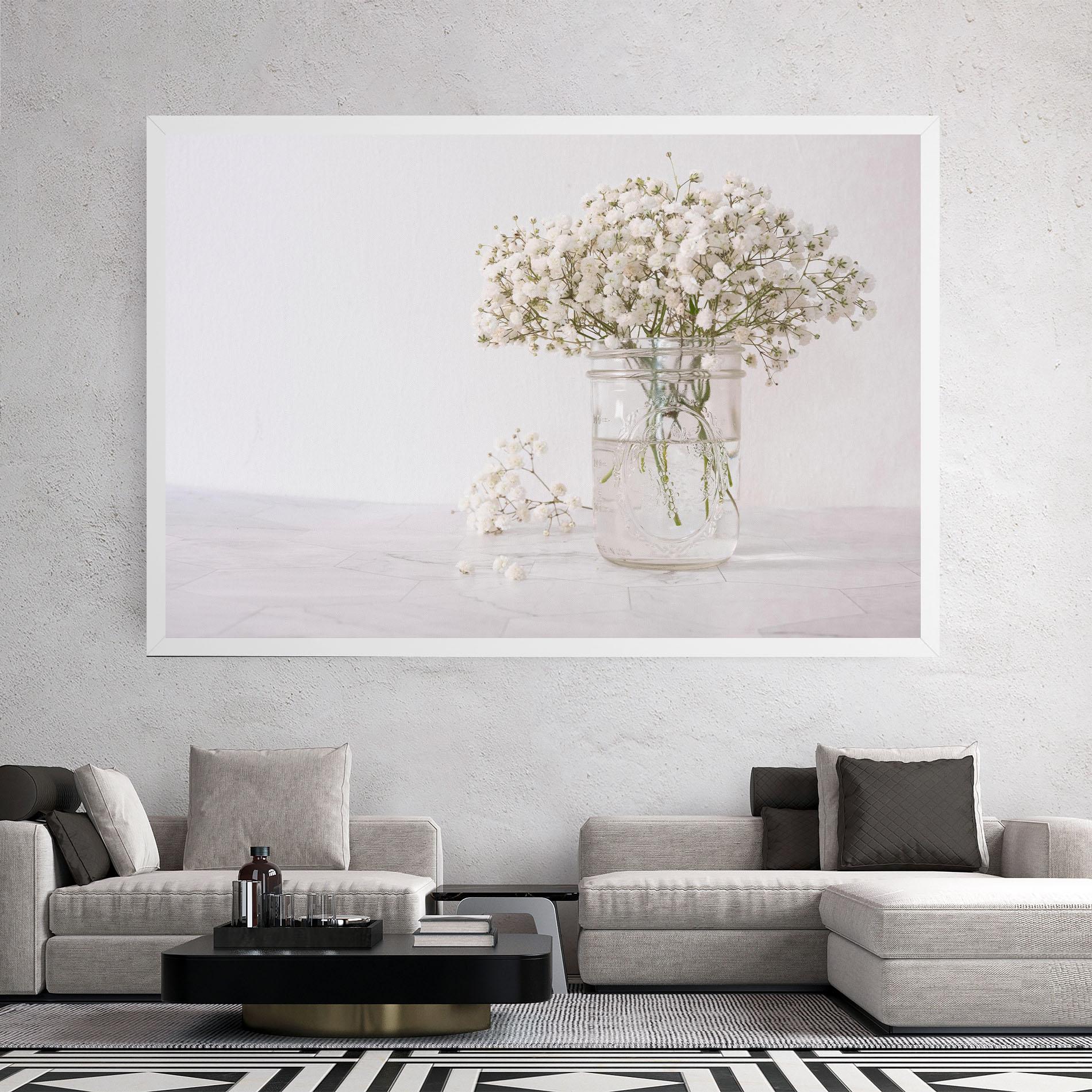 Vászonkép White Tiny Flower Vase mockup 2