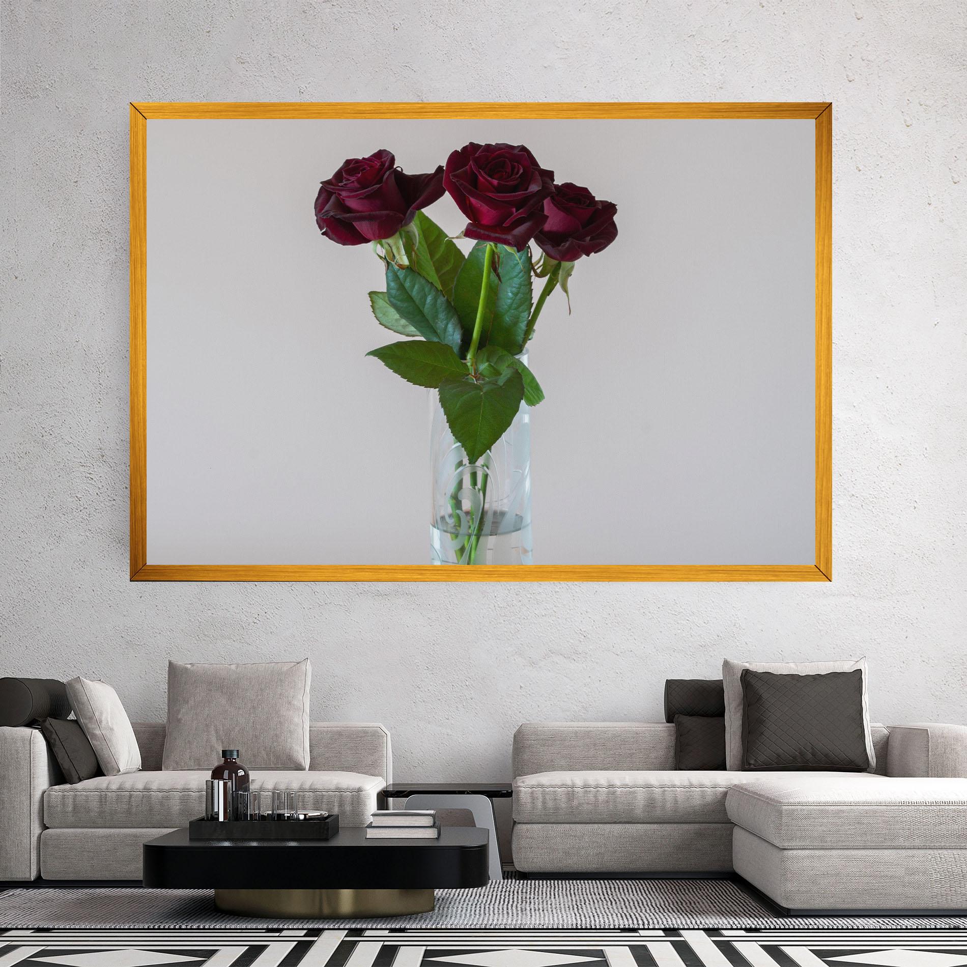 Vászonkép Red Roses Vase mockup 2