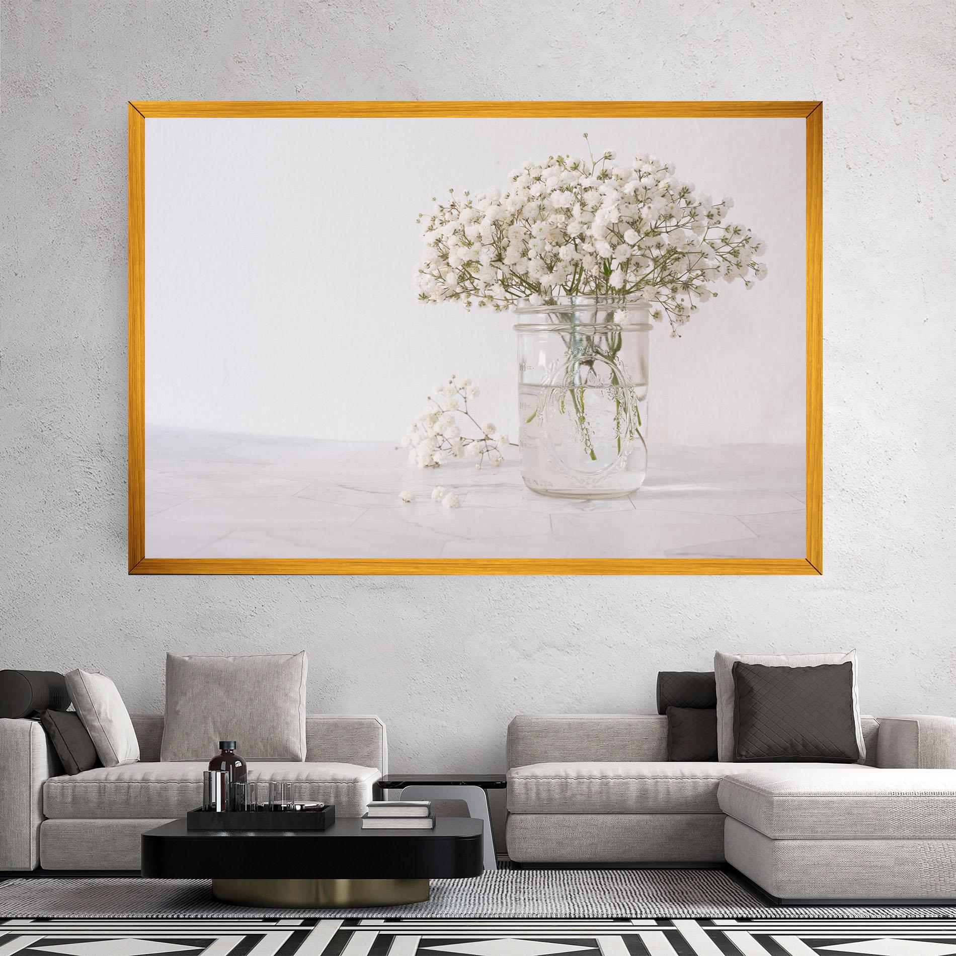 Vászonkép White Tiny Flower Vase mockup 2
