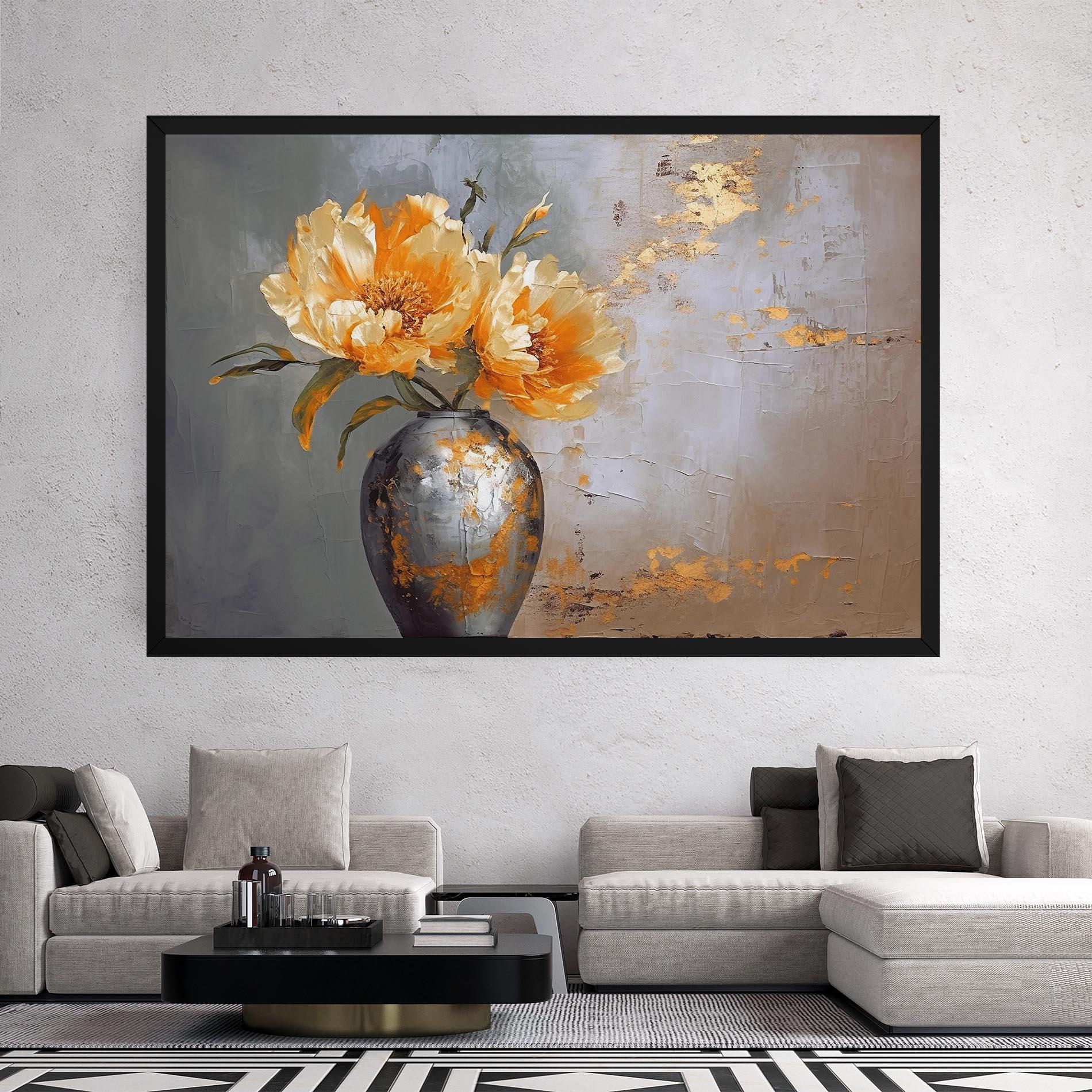 Vászonkép Grey Painting Vase mockup 2