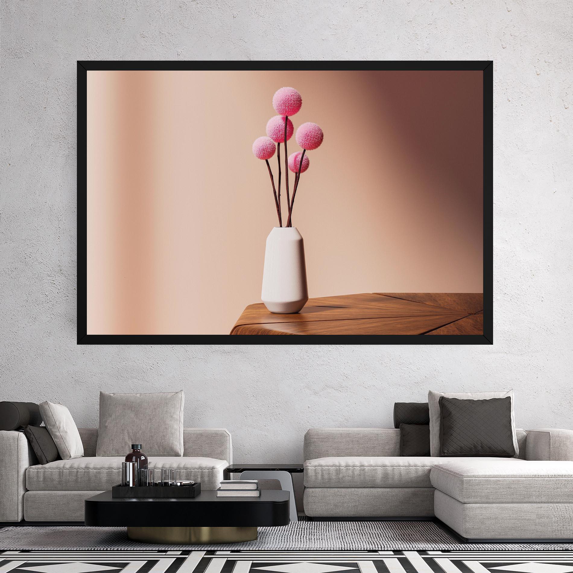 Vászonkép Pink Circle Vase mockup 2