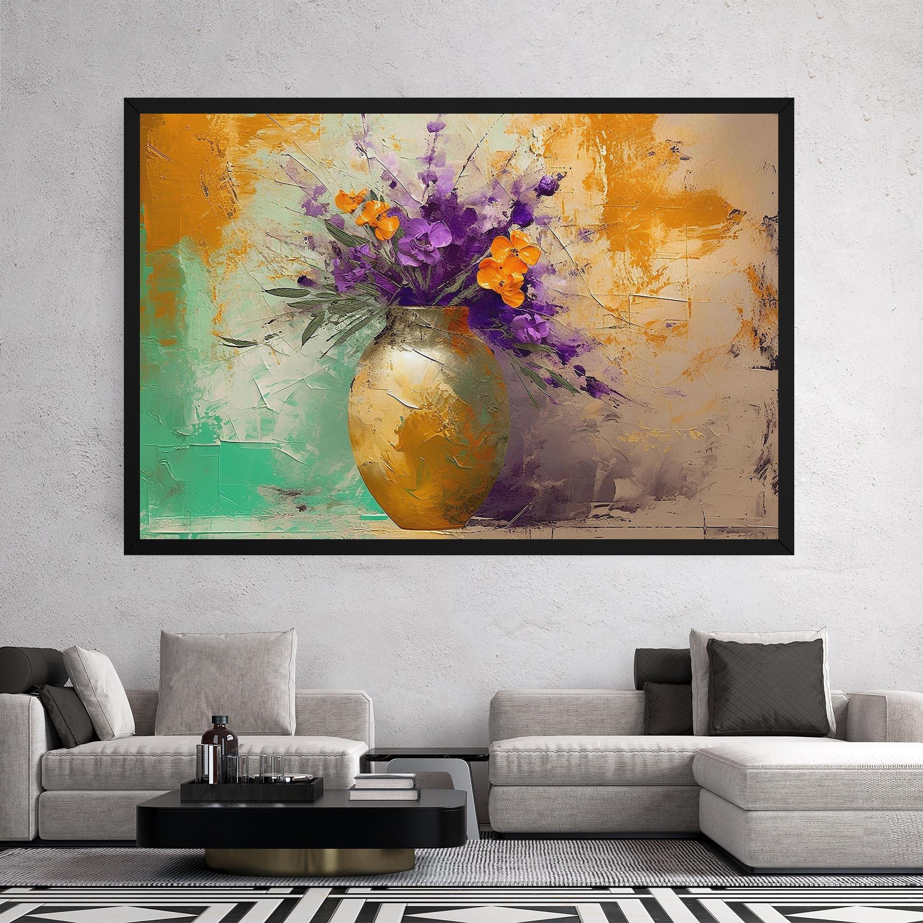 Vászonkép Purple Orange Plant Vase mockup 2