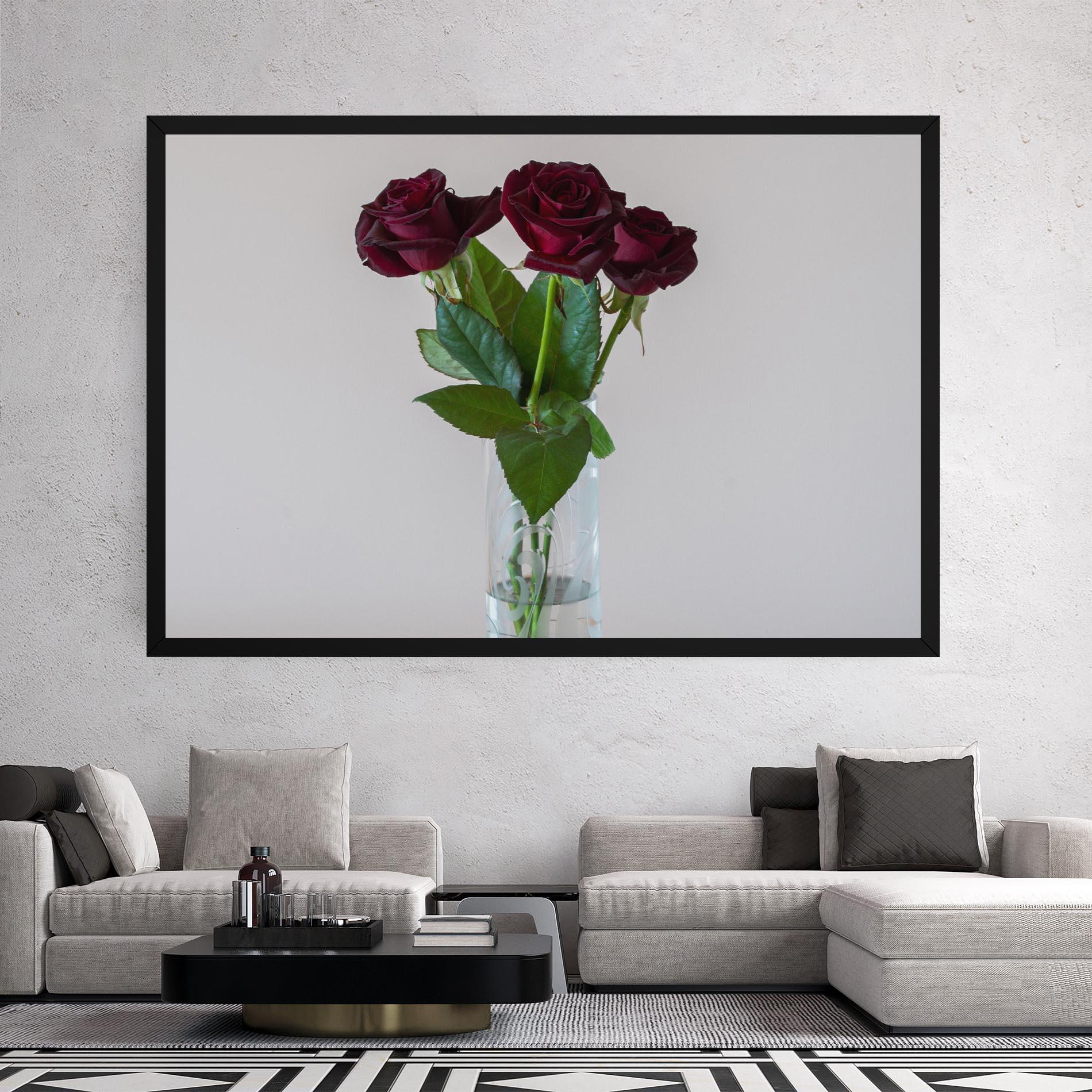 Vászonkép Red Roses Vase mockup 2