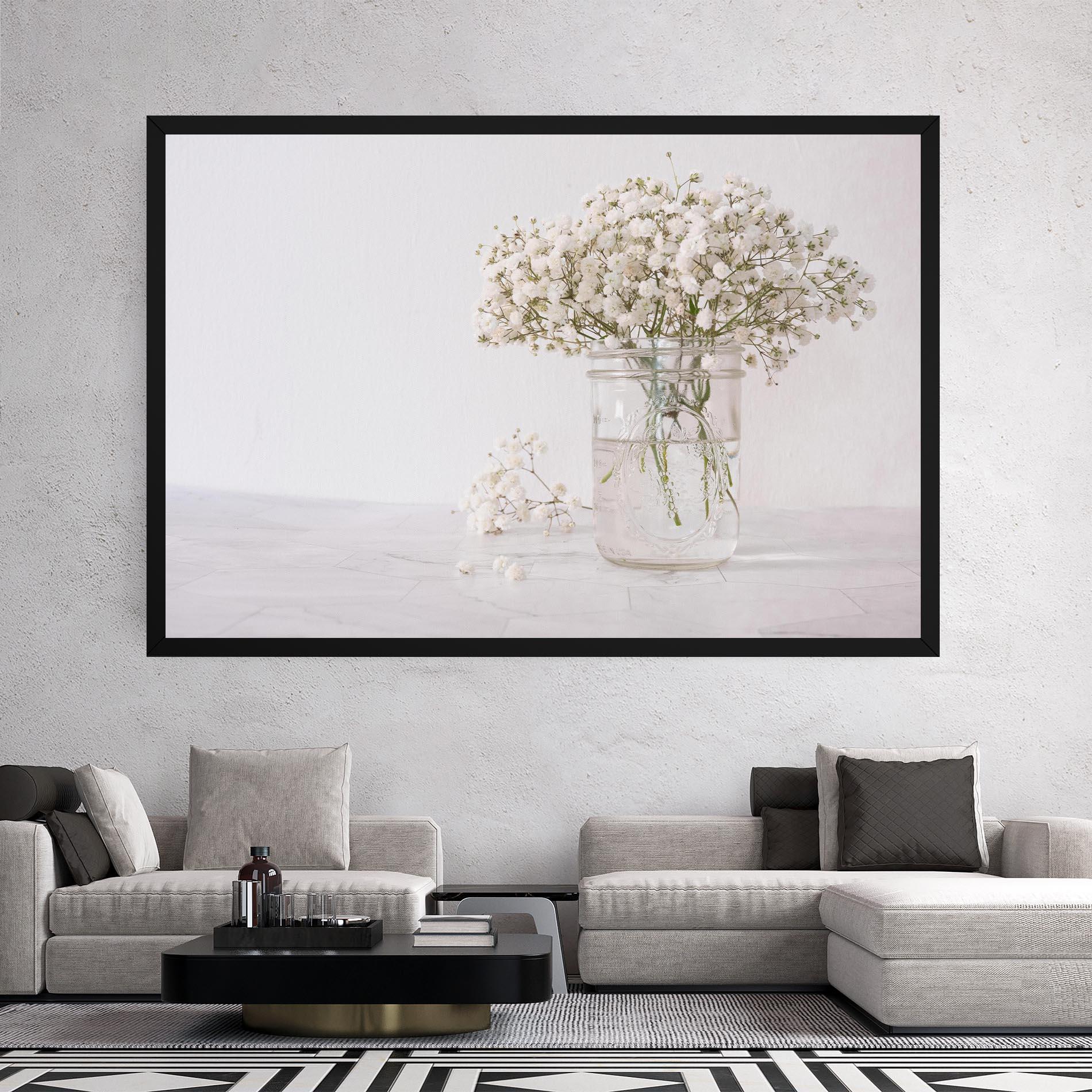 Vászonkép White Tiny Flower Vase mockup 2