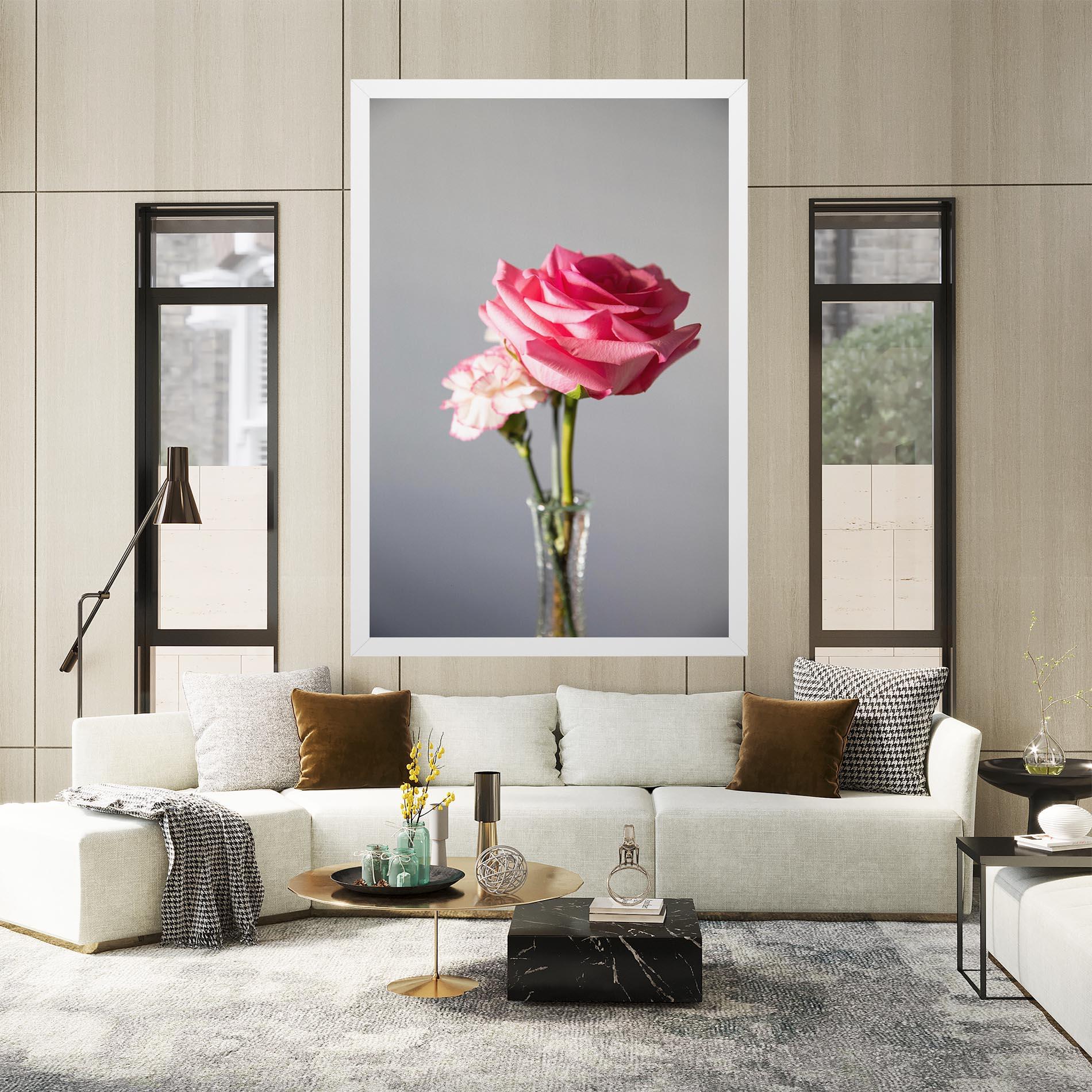 Vászonkép Big Pink Rose Vase mockup 2