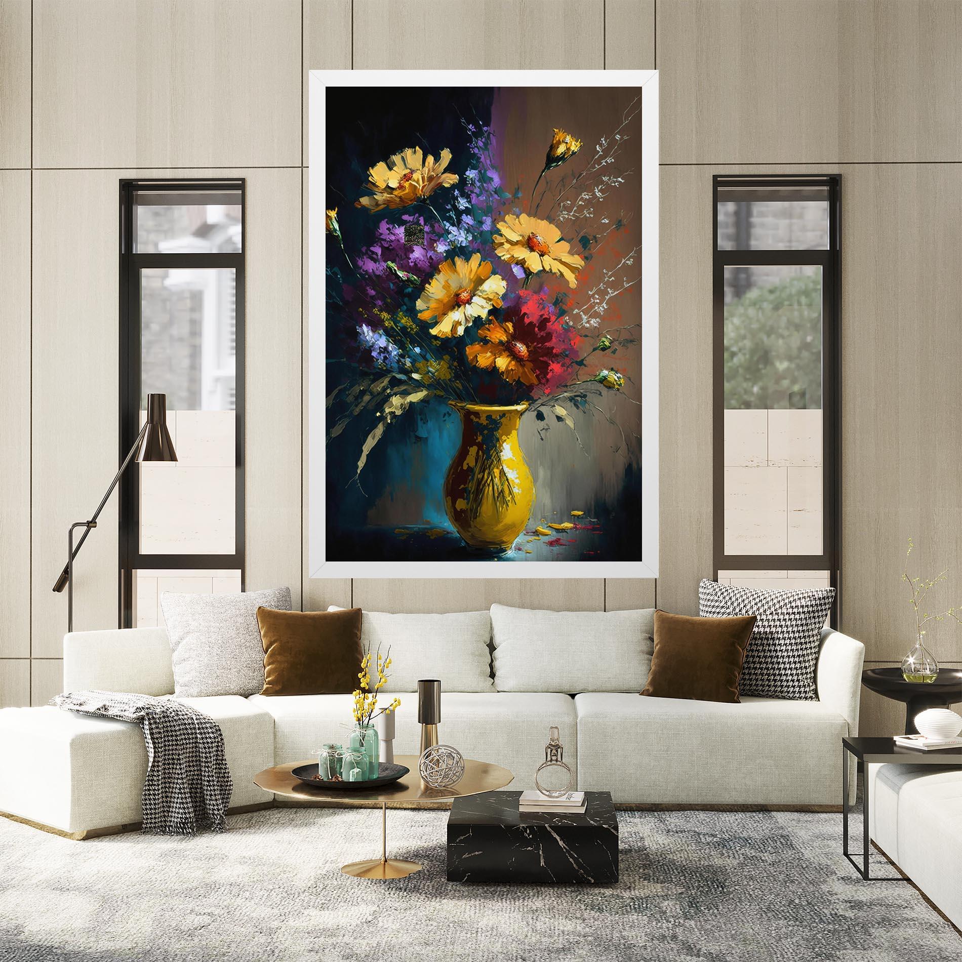 Vászonkép Yellow Art Vase mockup 2