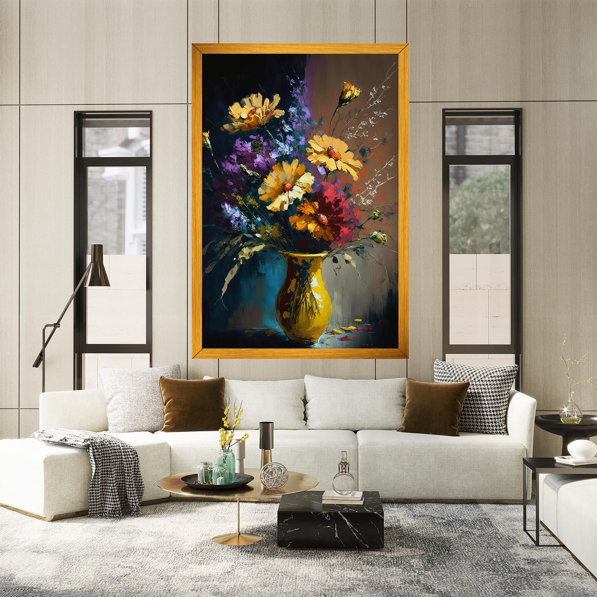 Vászonkép Yellow Art Vase mockup 2