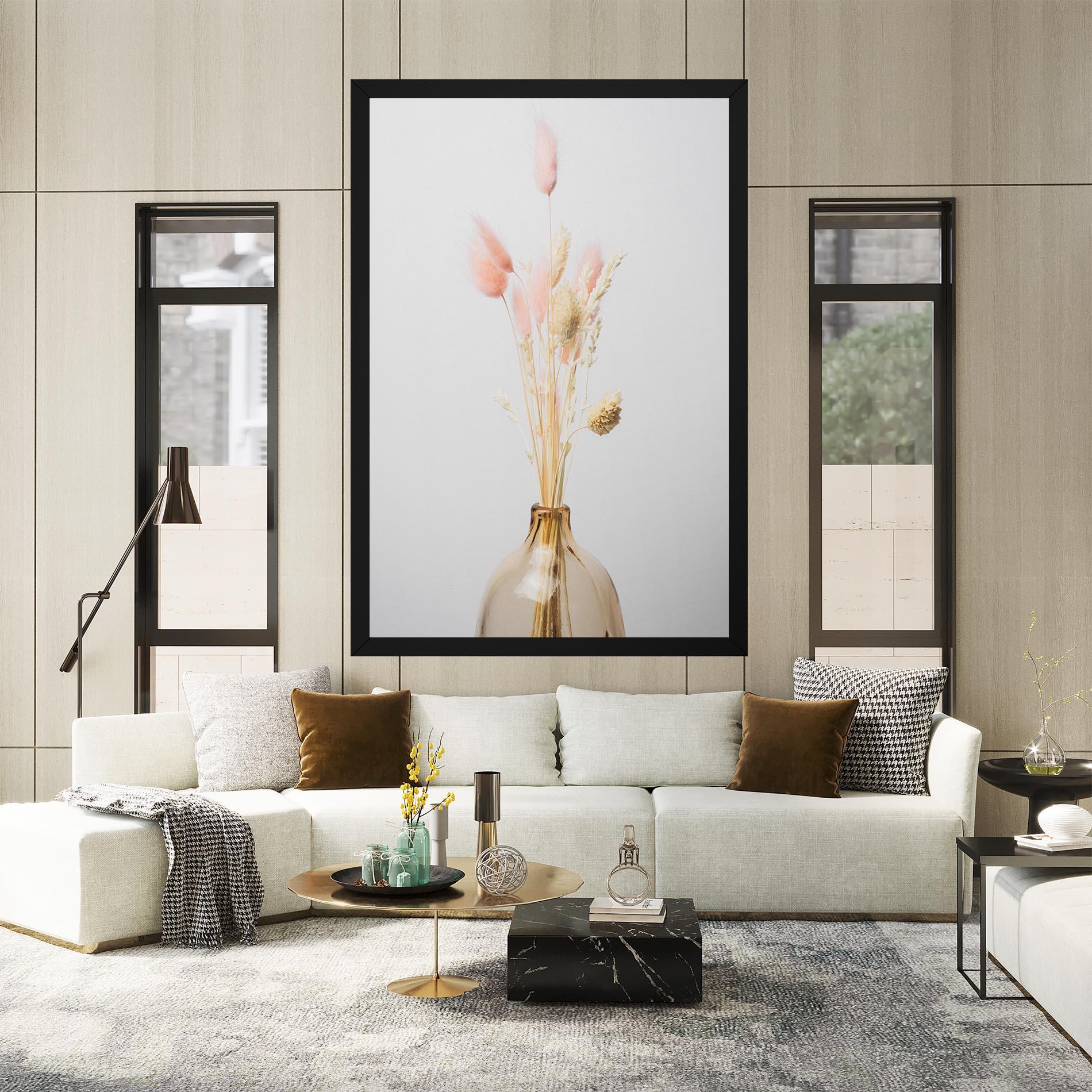 Vászonkép Pink Cream Flower Vase mockup 2