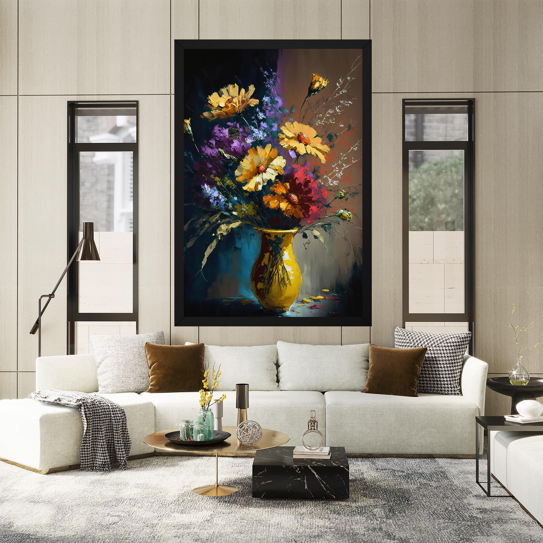 Vászonkép Yellow Art Vase mockup 2