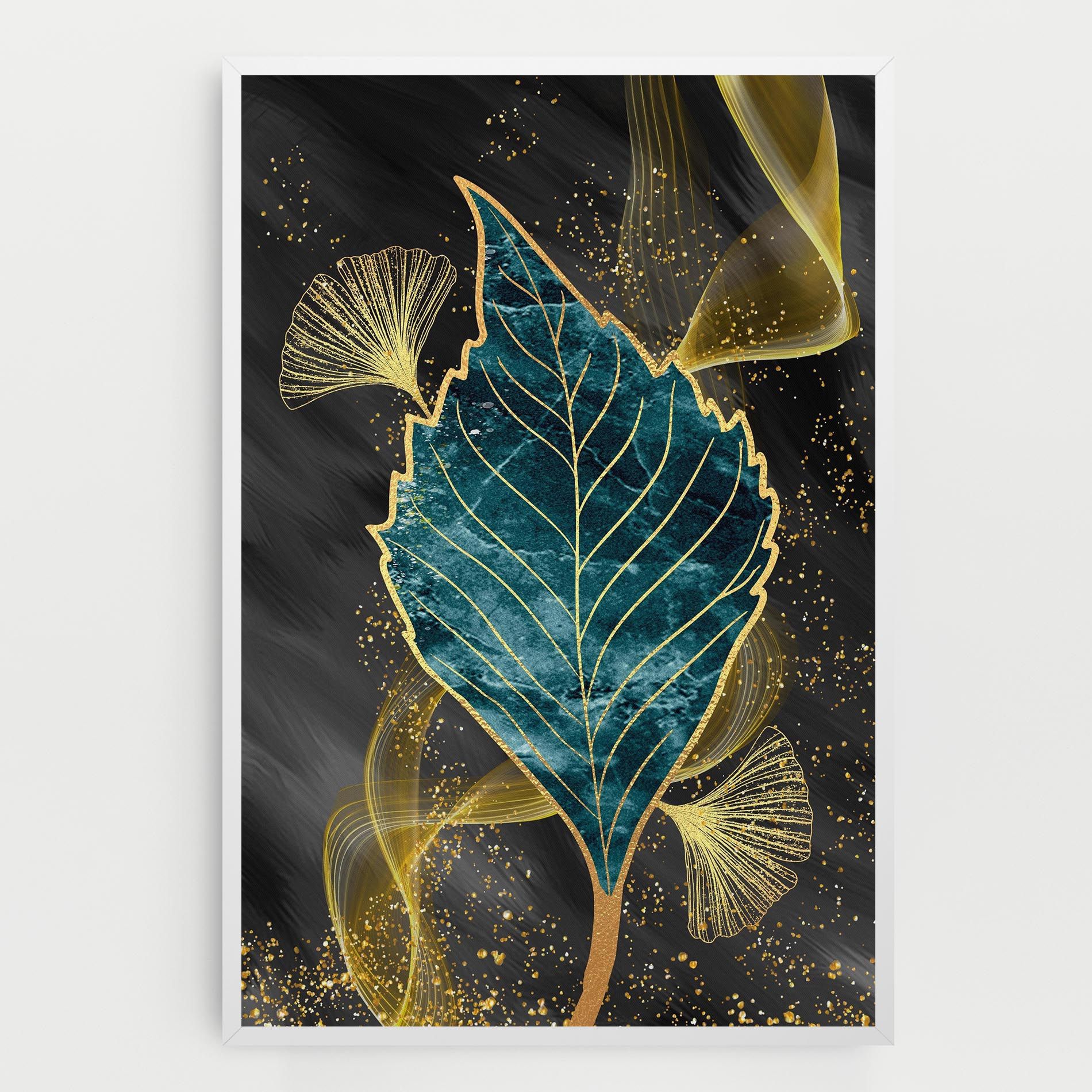 Golden Leaves Blue mockup 0