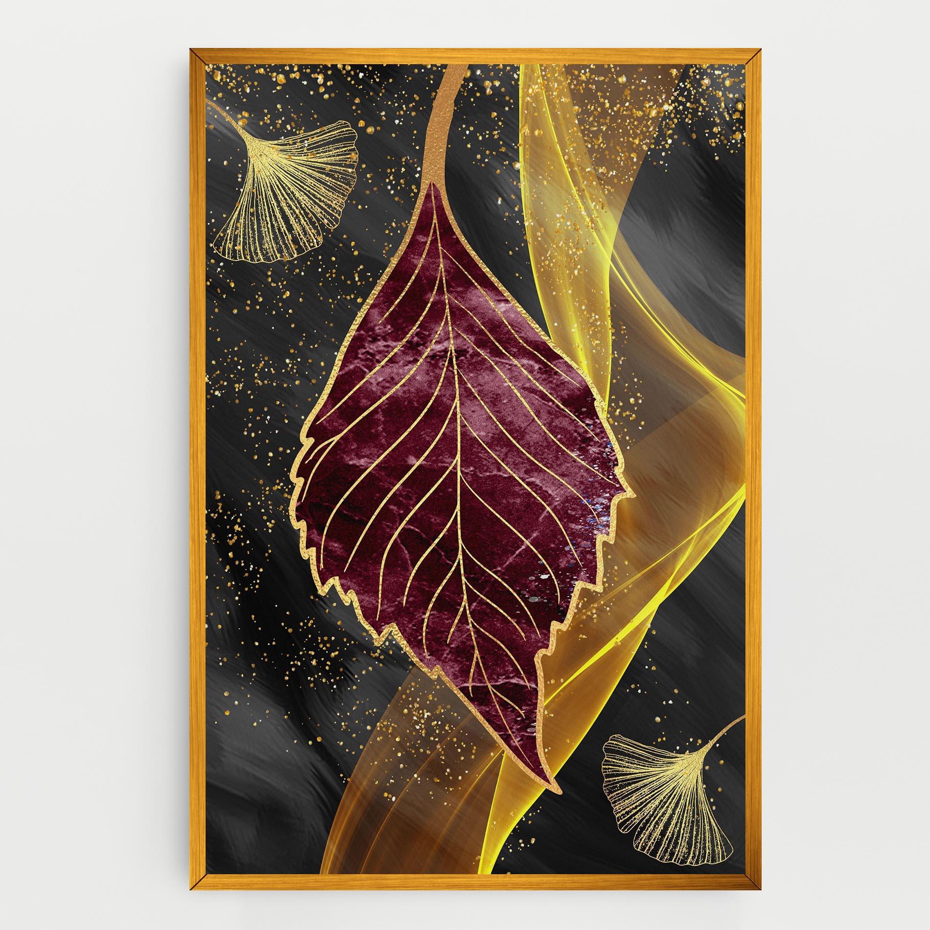 Vászonkép Golden Leaves Red mockup 0