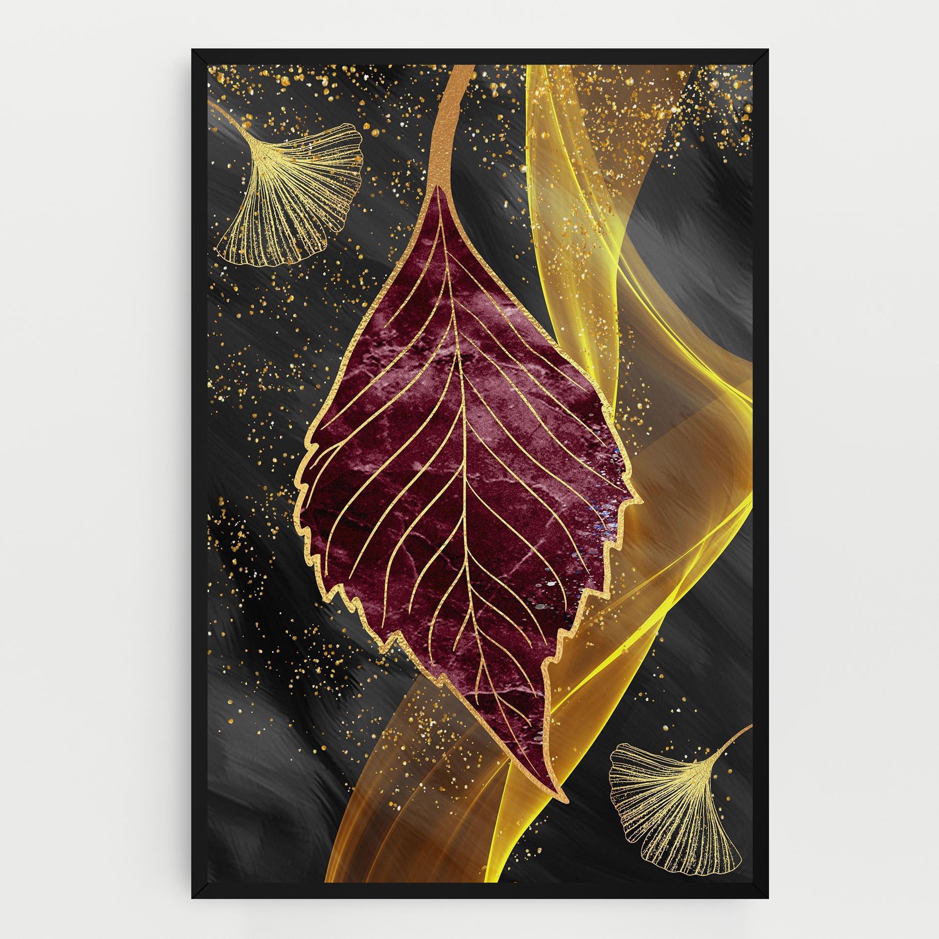Vászonkép Golden Leaves Red mockup 0