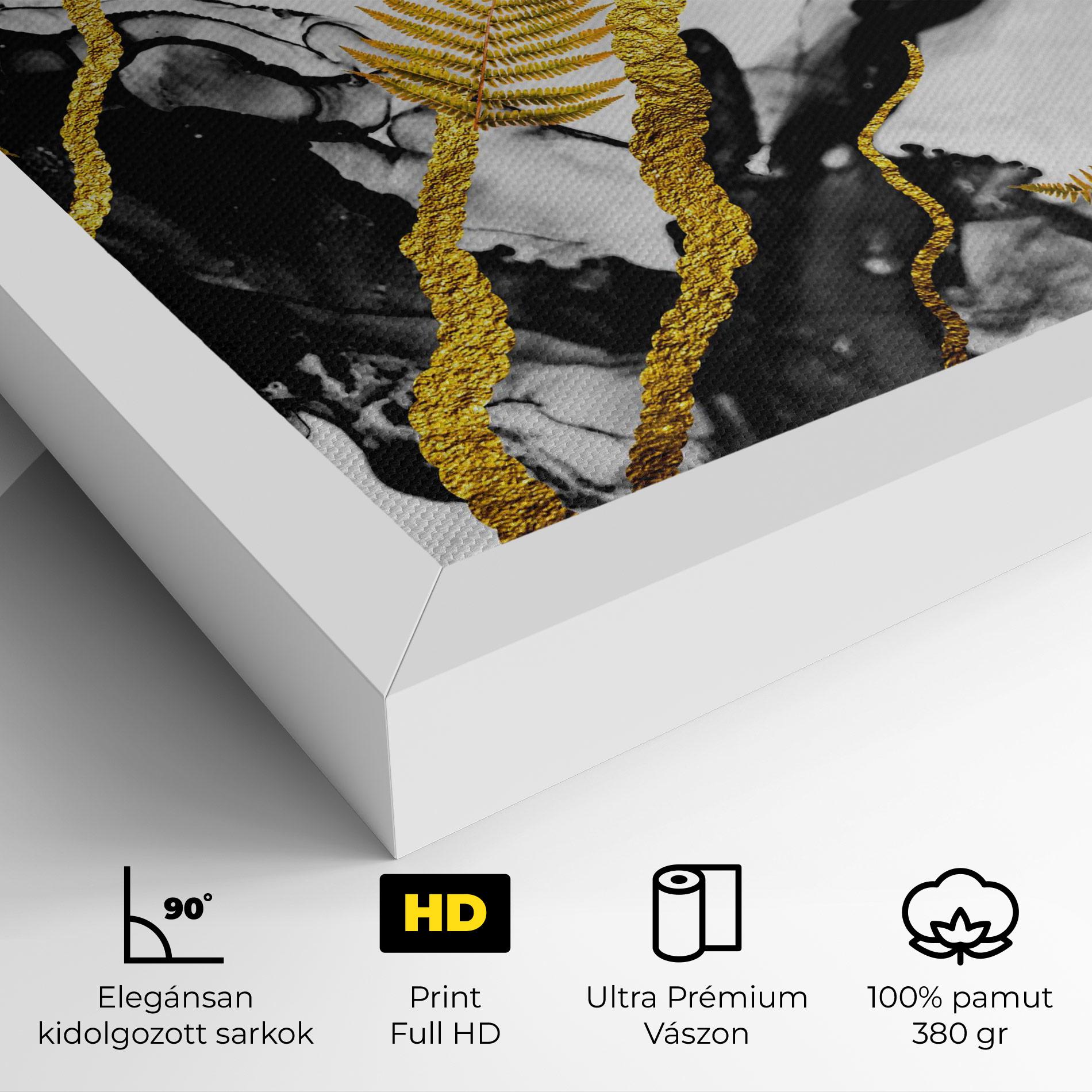 Vászonkép Abstract Golden Leaves mockup 4