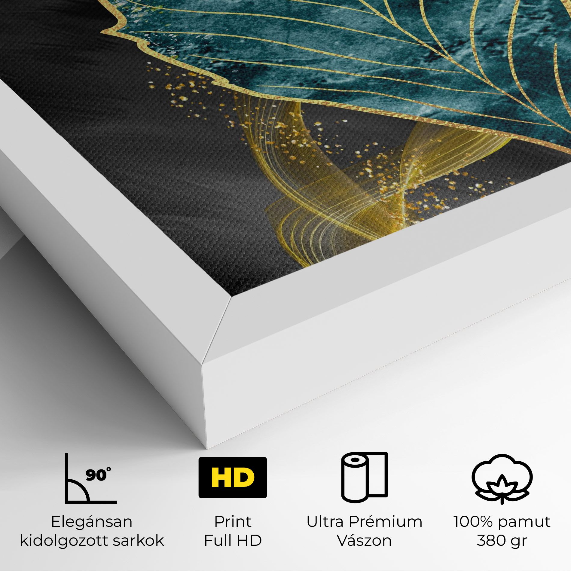 Golden Leaves Blue mockup 4