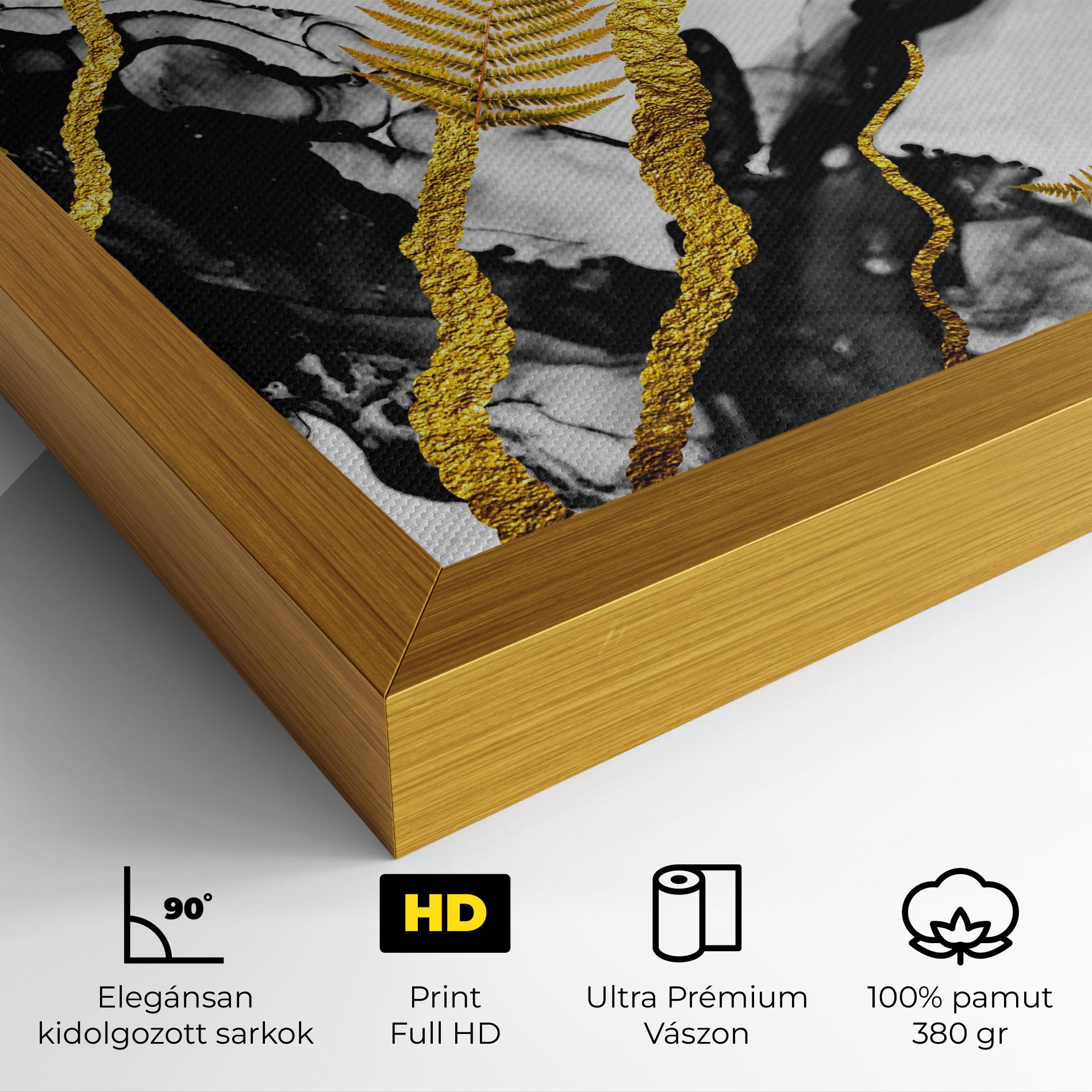 Vászonkép Abstract Golden Leaves mockup 4