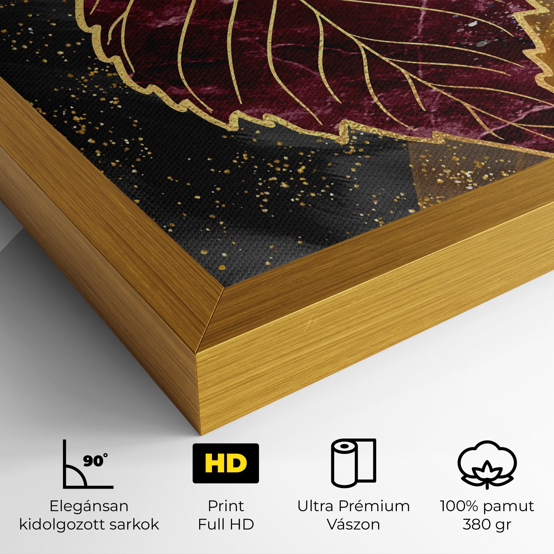 Vászonkép Golden Leaves Red mockup 4