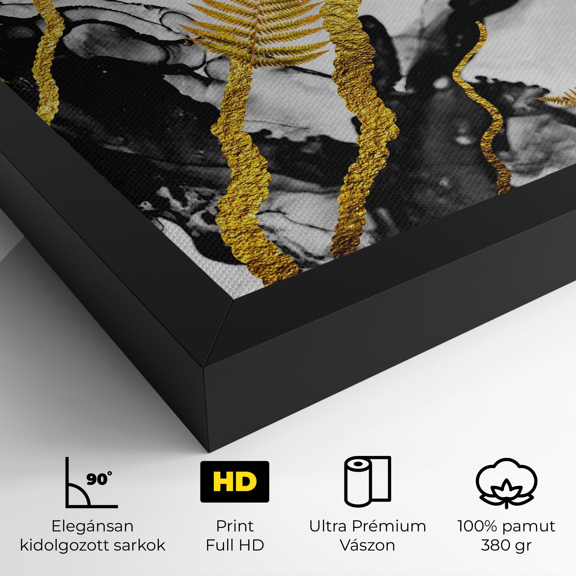 Vászonkép Abstract Golden Leaves mockup 4