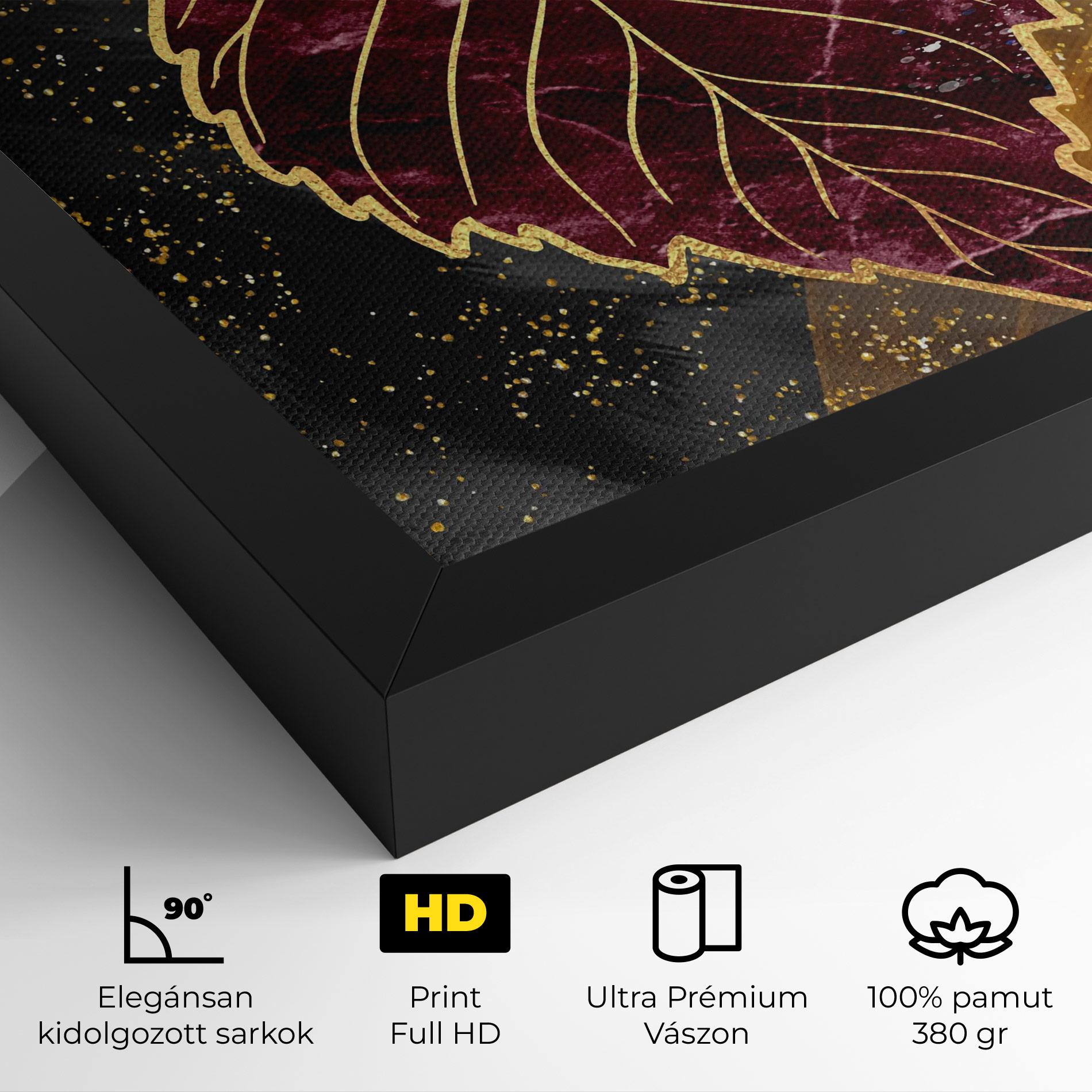 Vászonkép Golden Leaves Red mockup 4