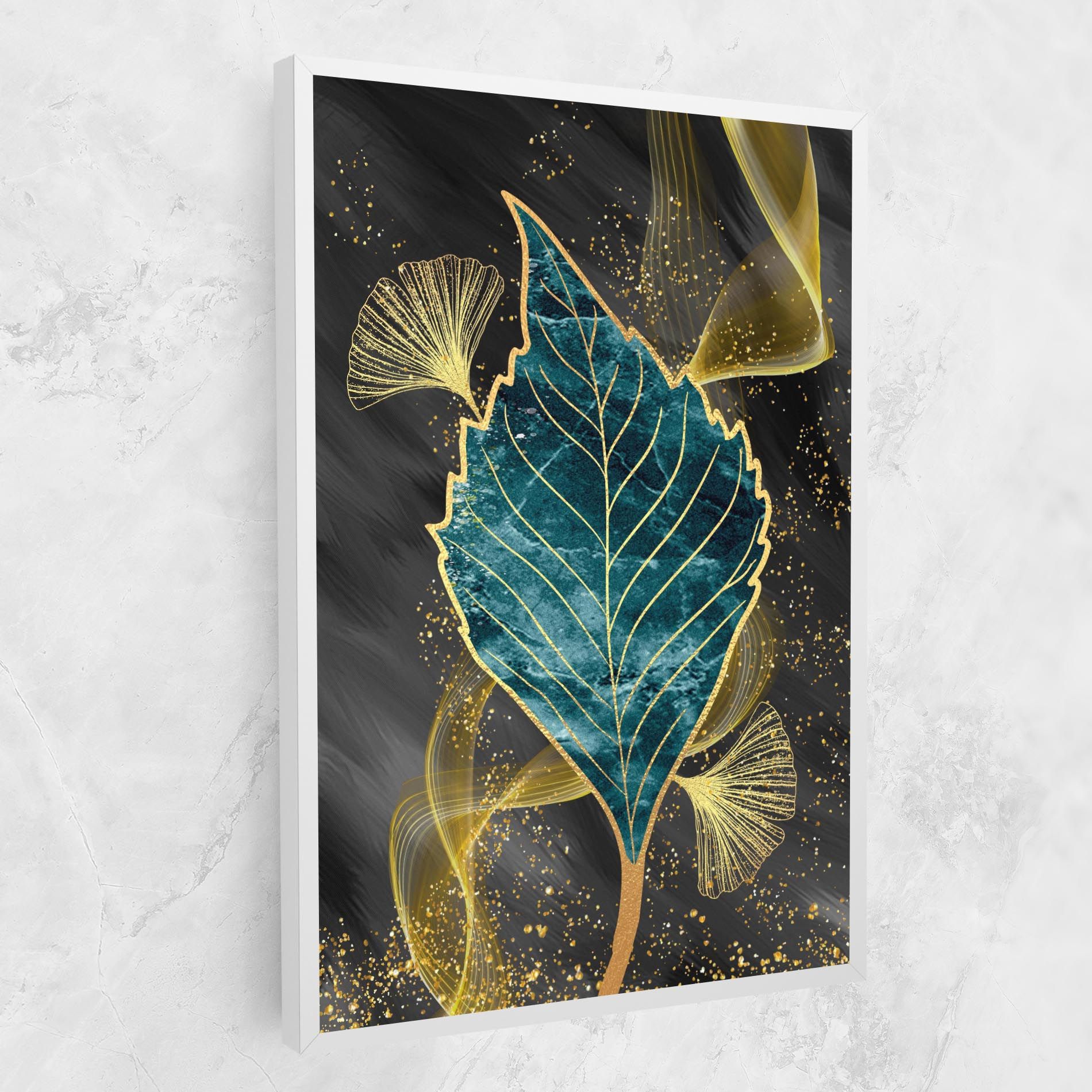 Golden Leaves Blue mockup 1