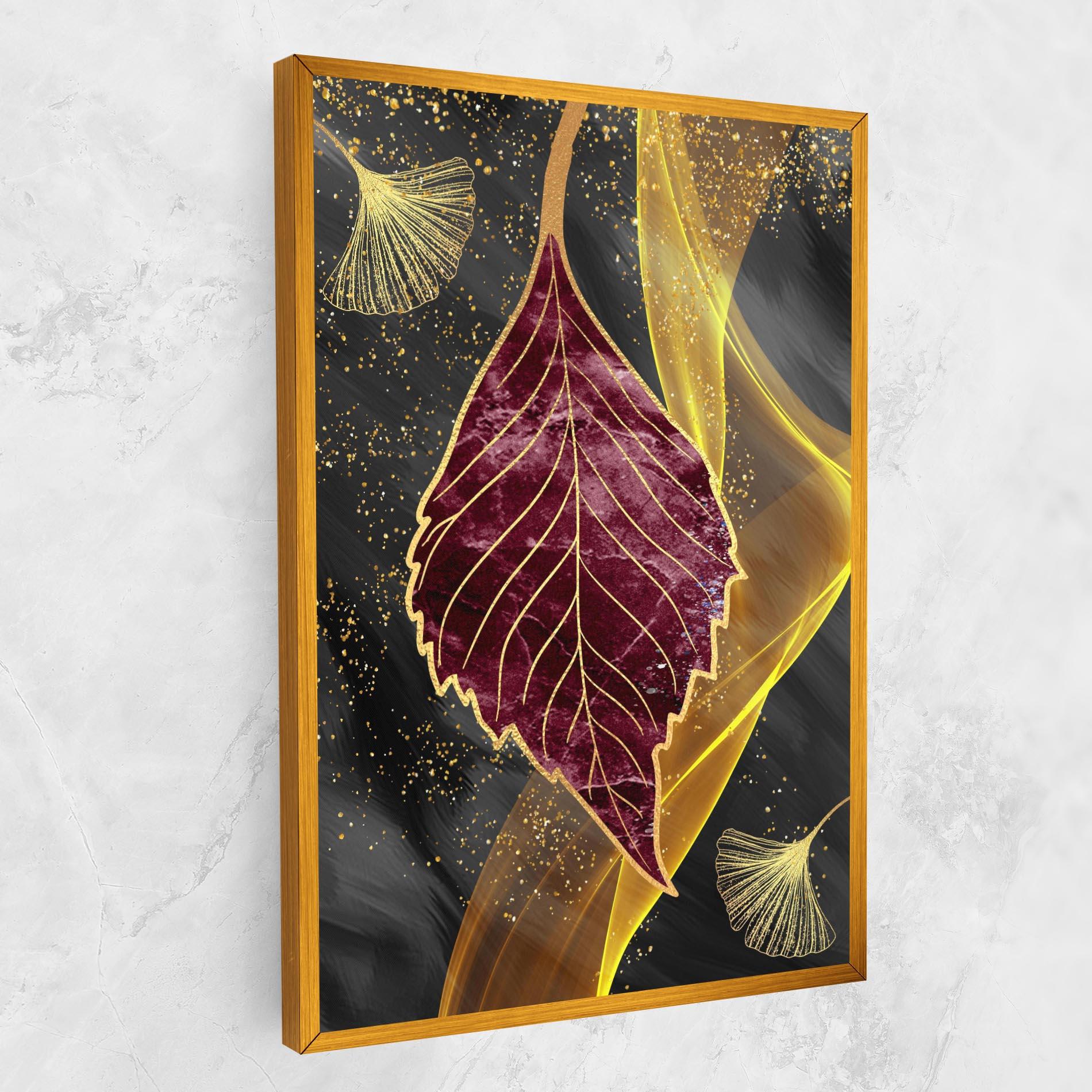 Vászonkép Golden Leaves Red mockup 1
