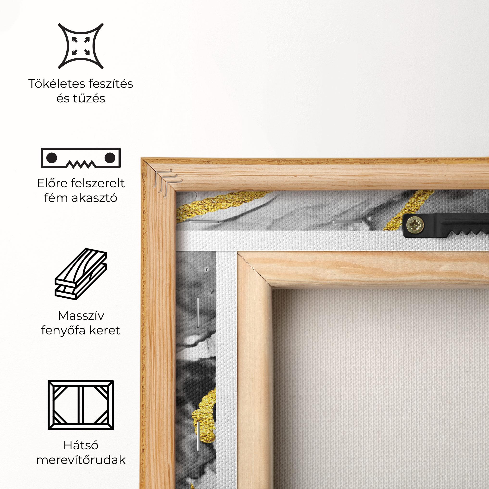 Vászonkép Abstract Golden Leaves mockup 5