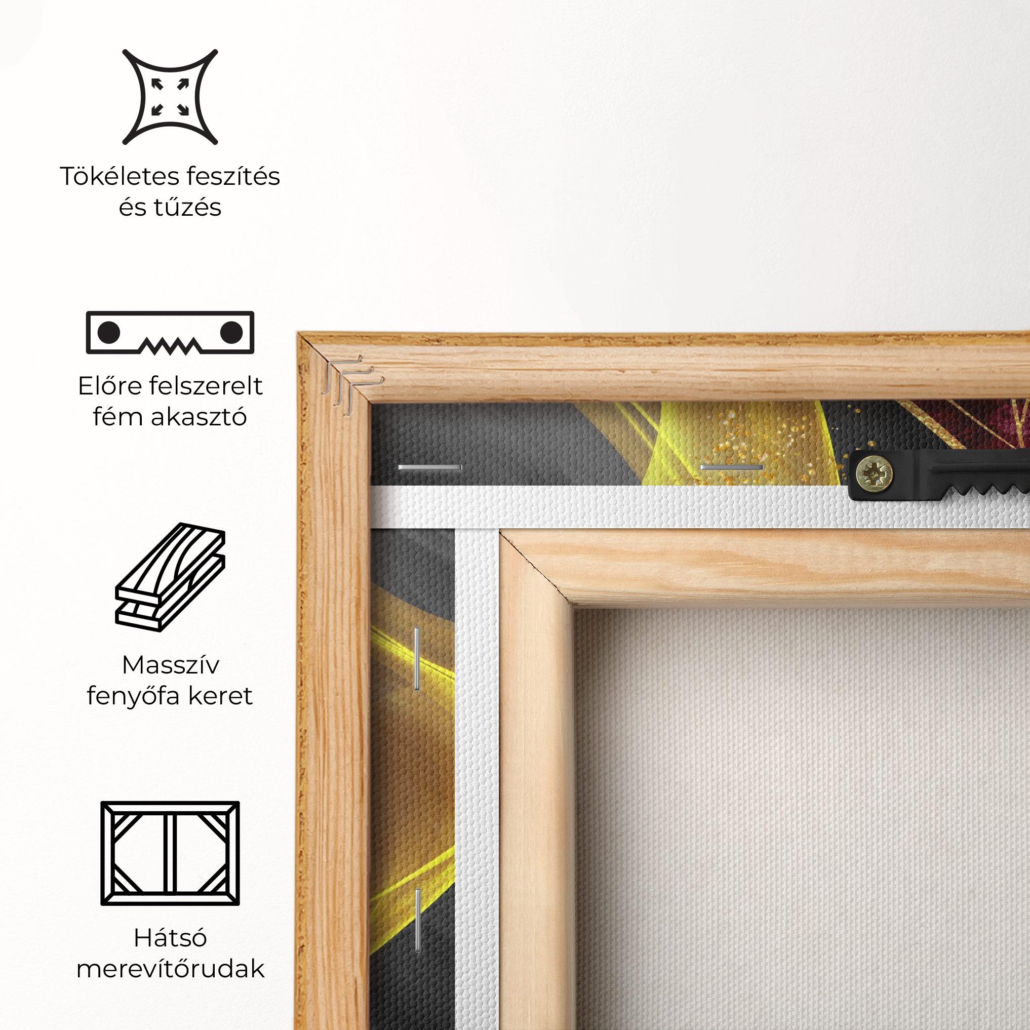 Vászonkép Golden Leaves Red mockup 5