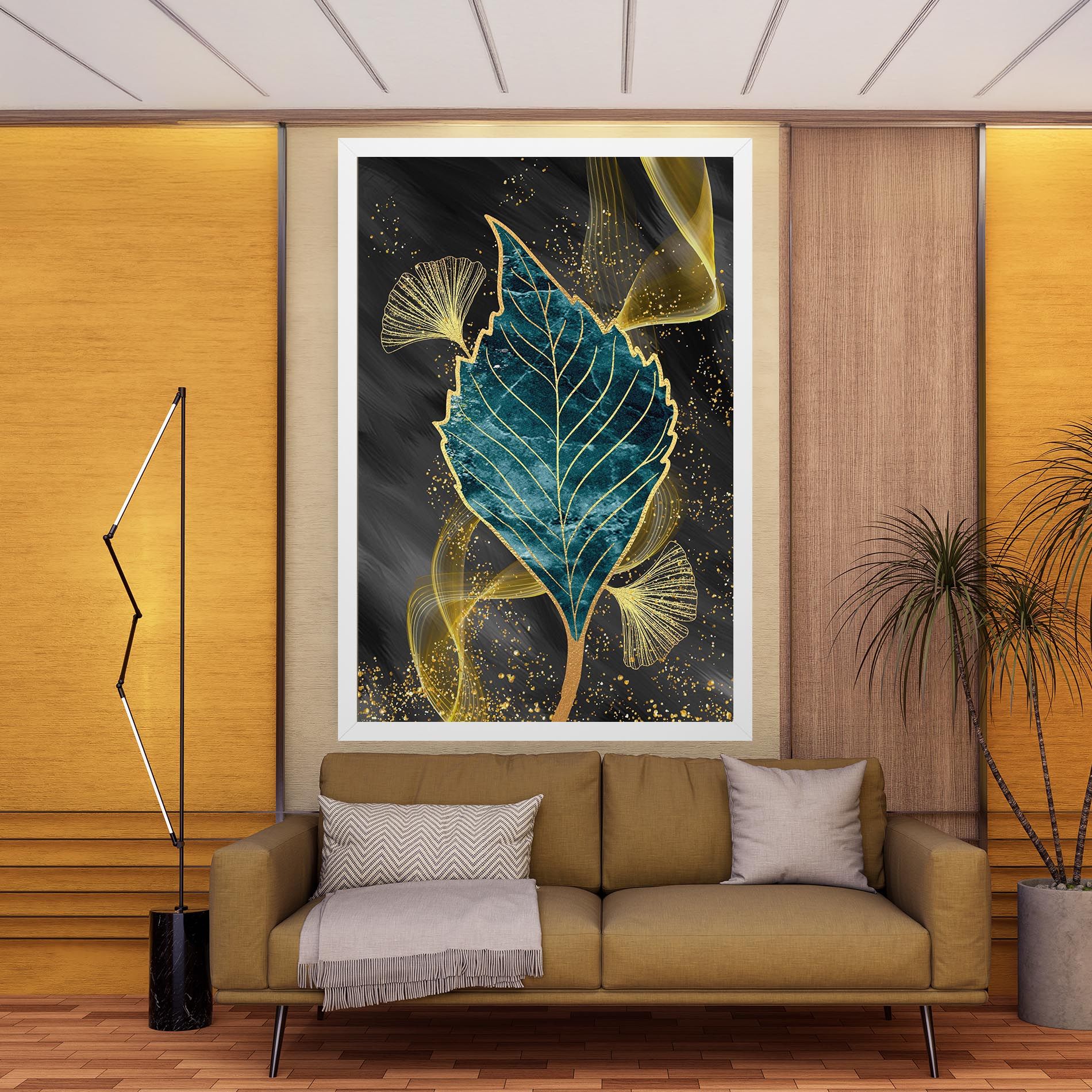 Golden Leaves Blue mockup 9