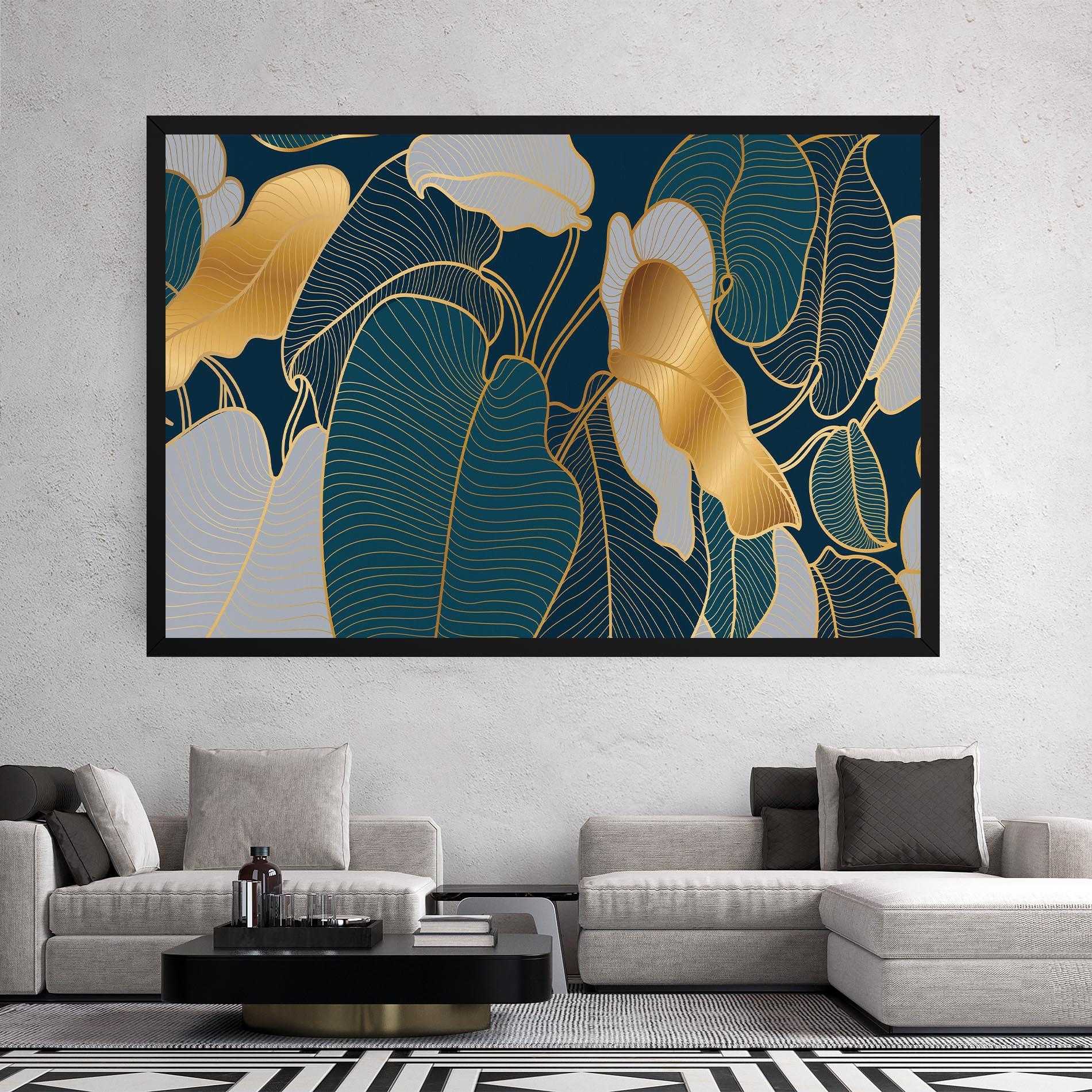 Vászonkép Golden Leaves mockup 2