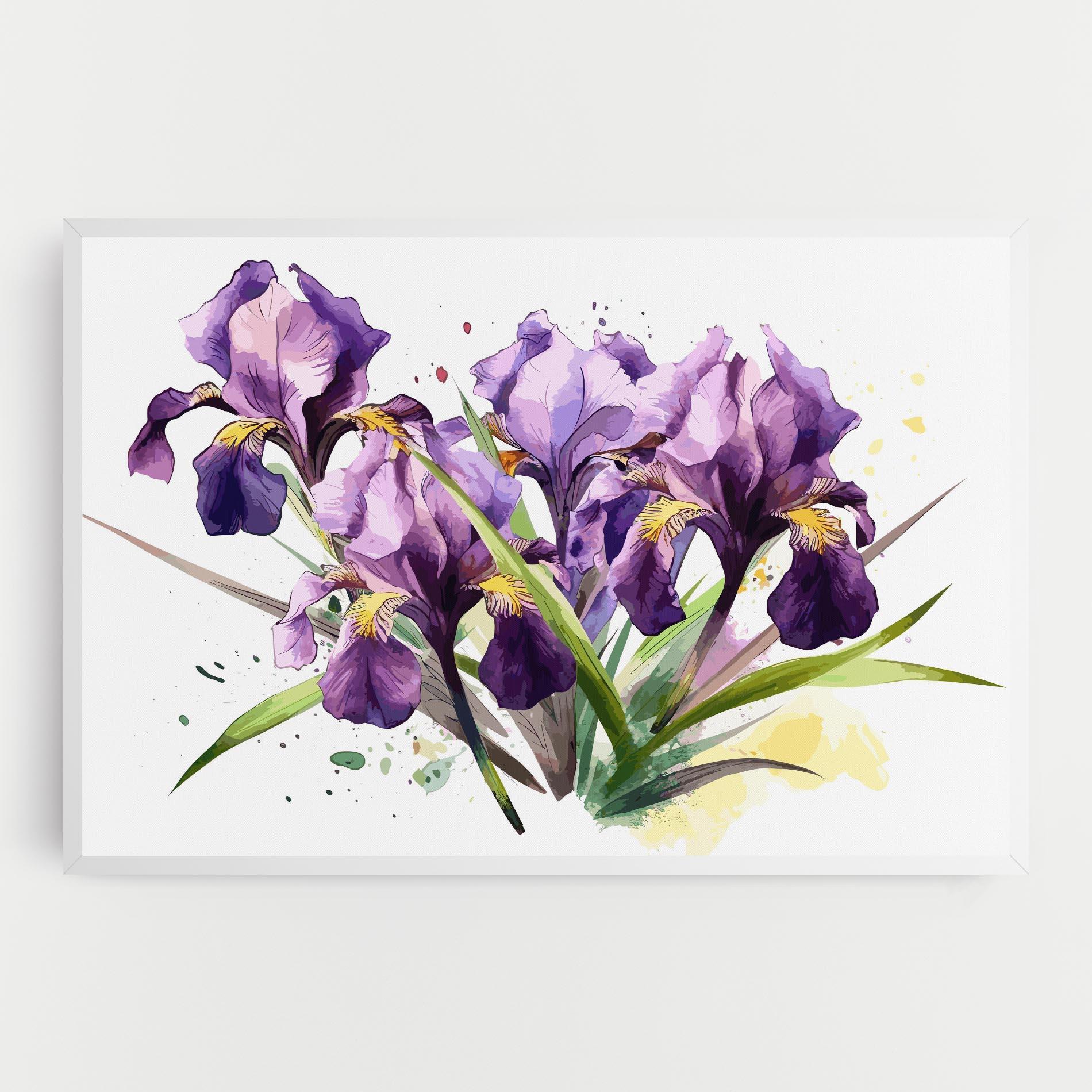 Vászonkép Watercolor Purple Iris mockup 0