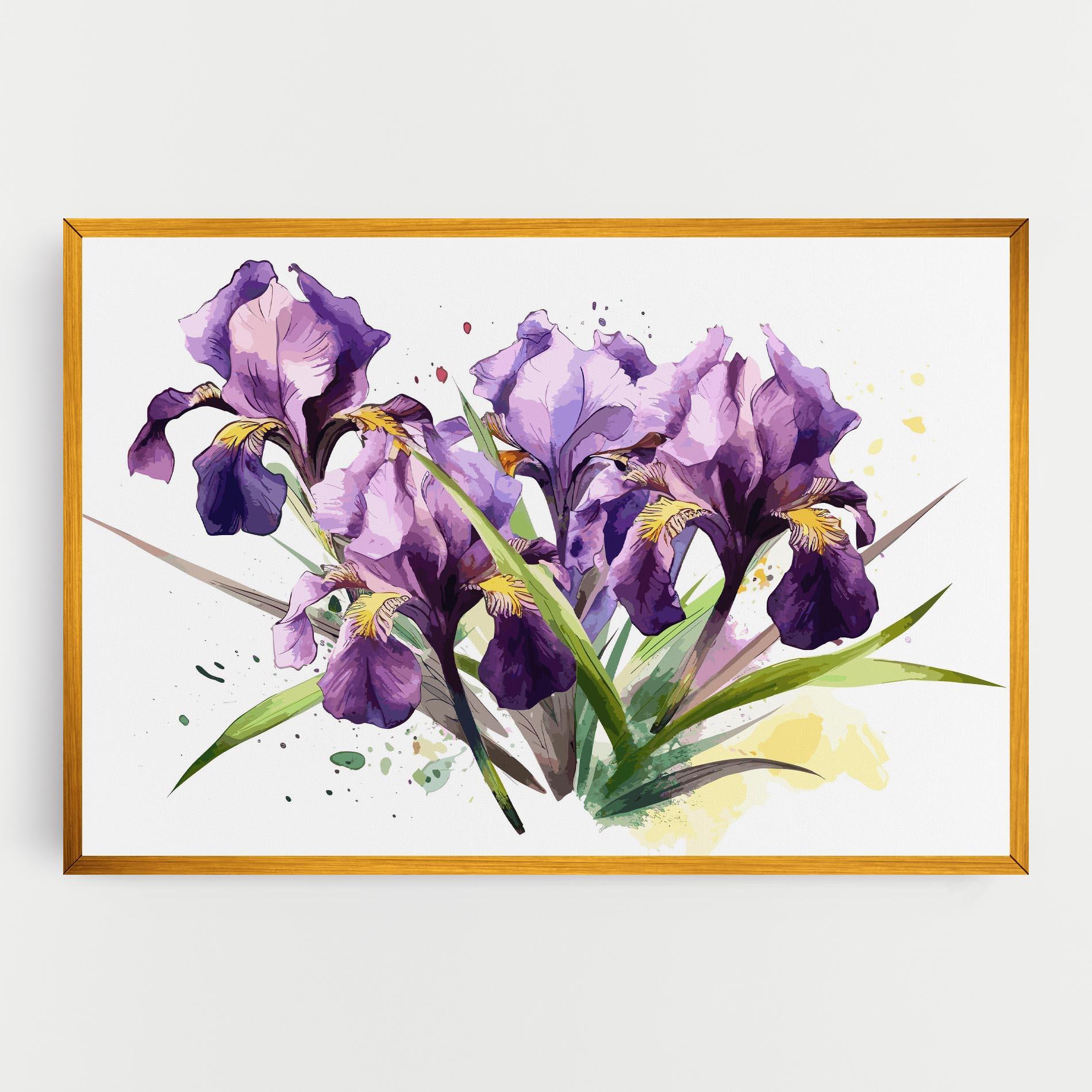 Vászonkép Watercolor Purple Iris mockup 0