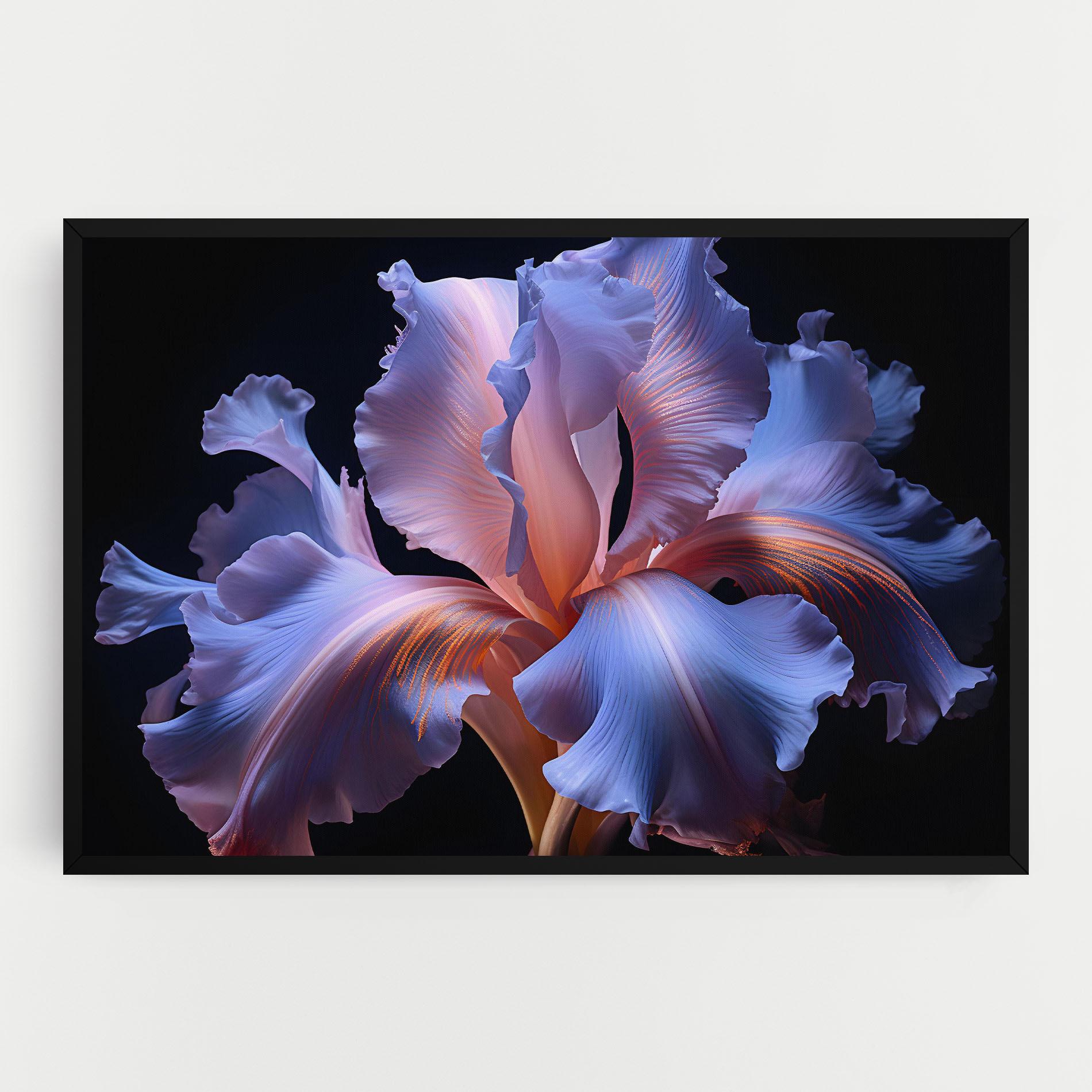 Vászonkép Elegant Iris On Black mockup 0