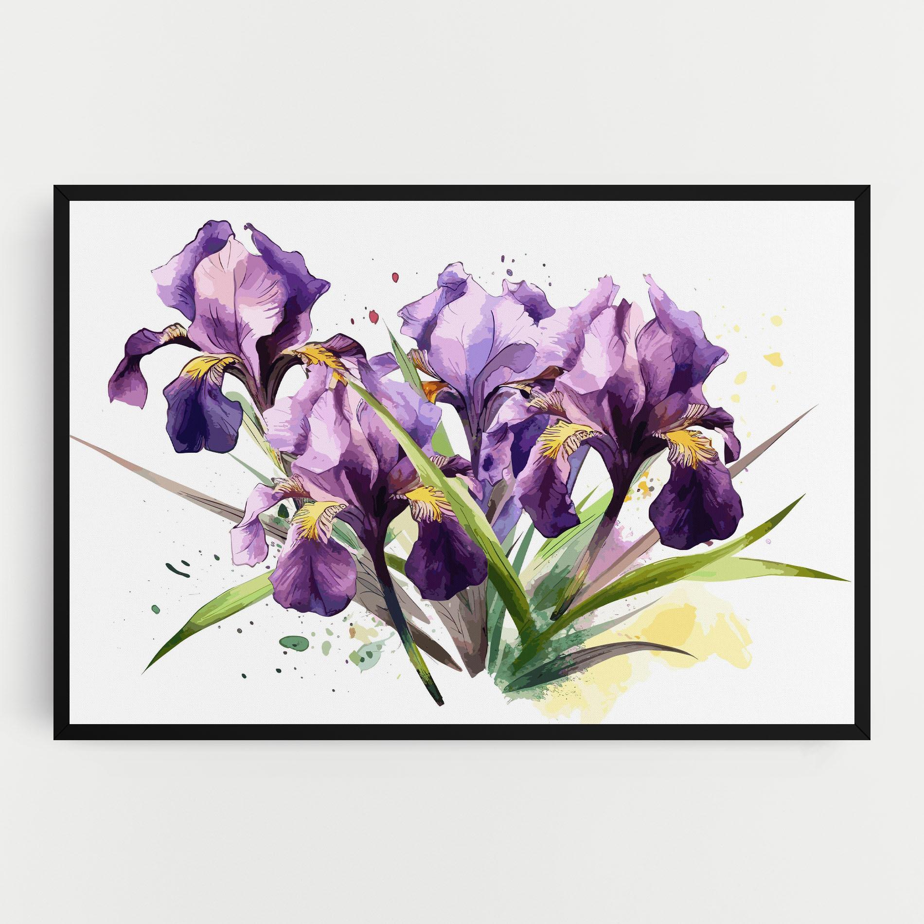 Vászonkép Watercolor Purple Iris mockup 0