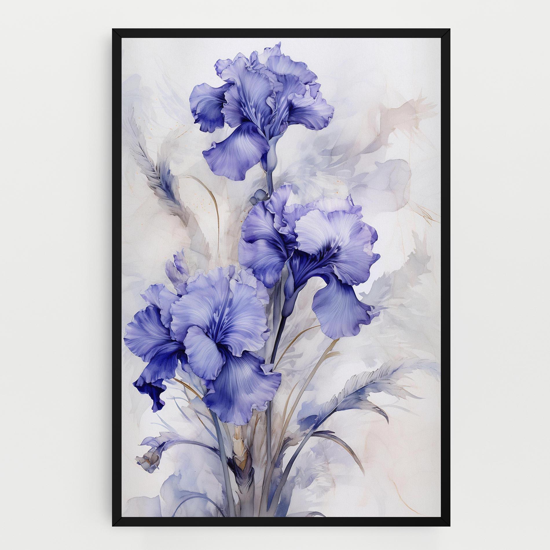 Vászonkép Purple Iris Painting mockup 0
