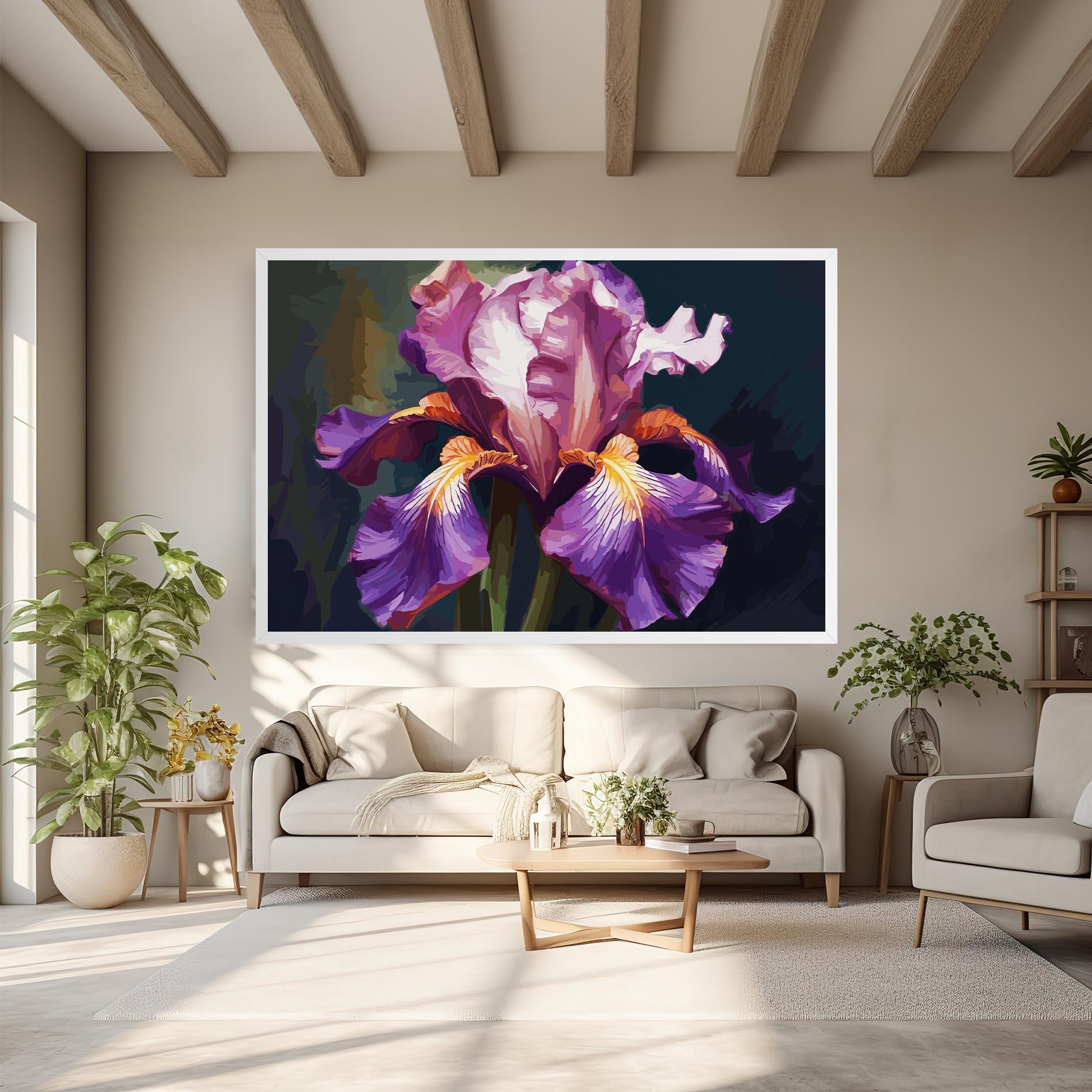 Vászonkép Purple Orange Iris Art mockup 6