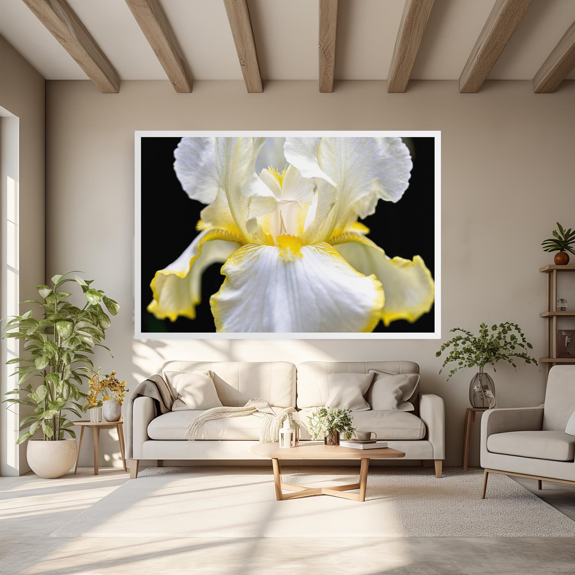 Vászonkép White Yellow Iris mockup 6
