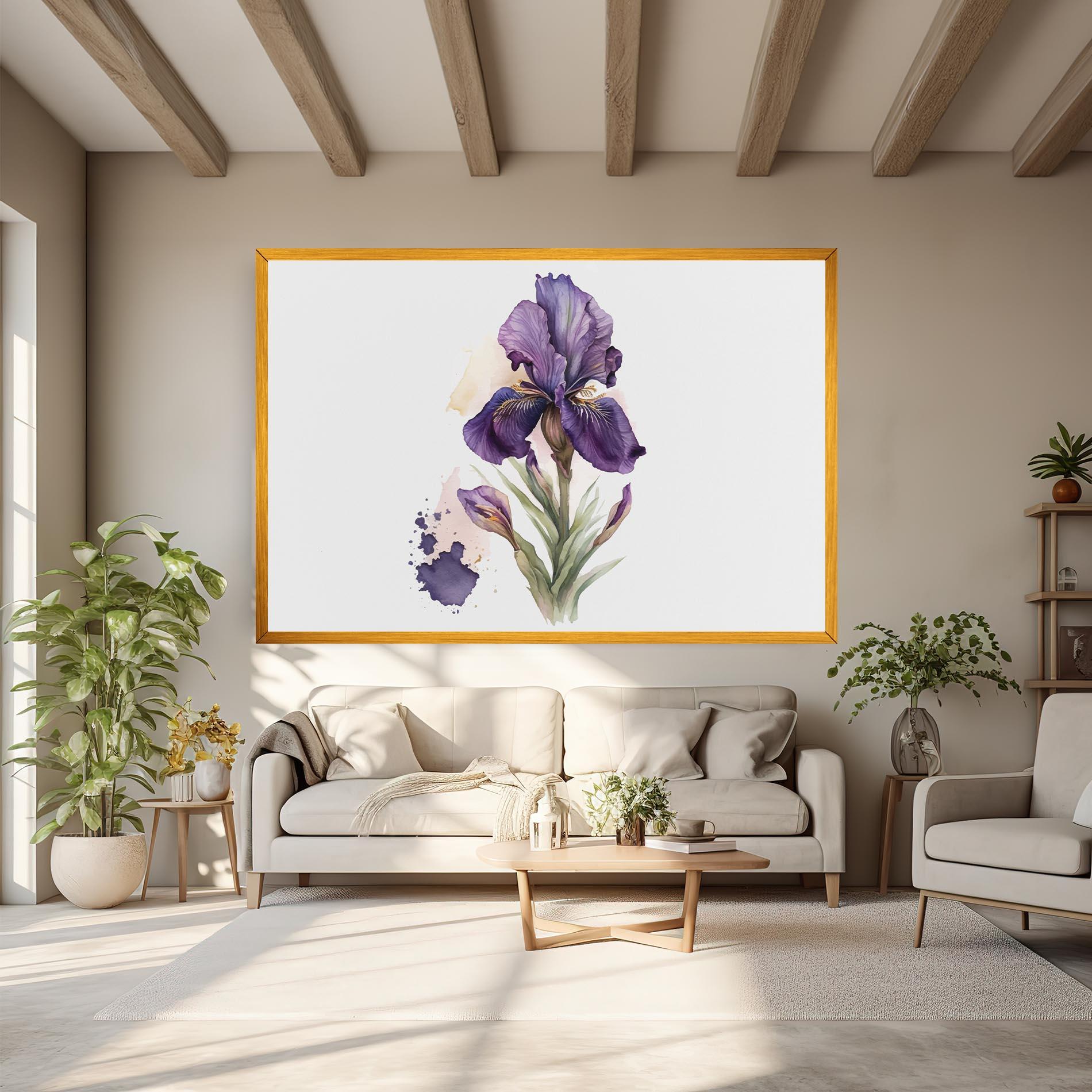 Vászonkép Beautiful Purple Iris mockup 6