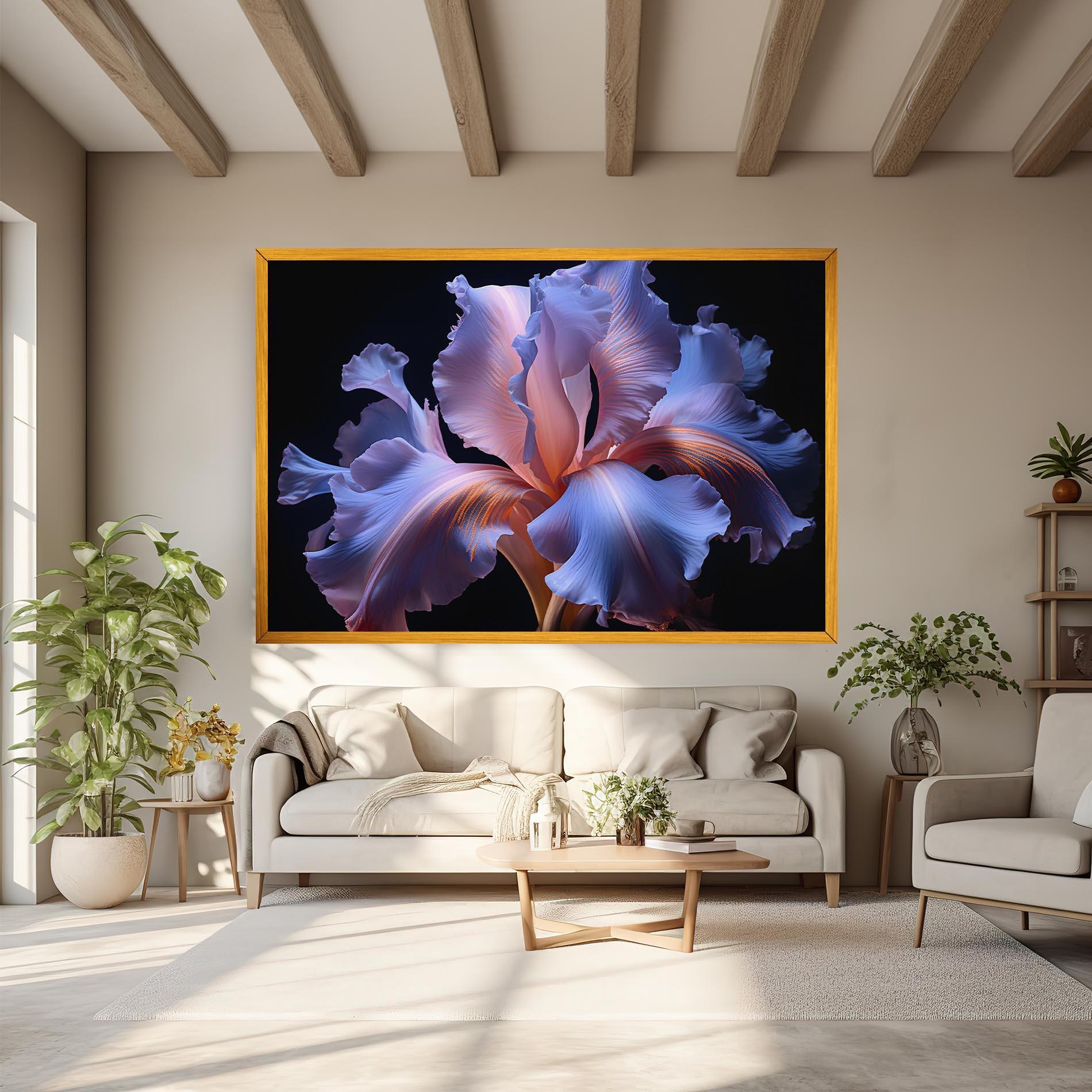 Vászonkép Elegant Iris On Black mockup 6