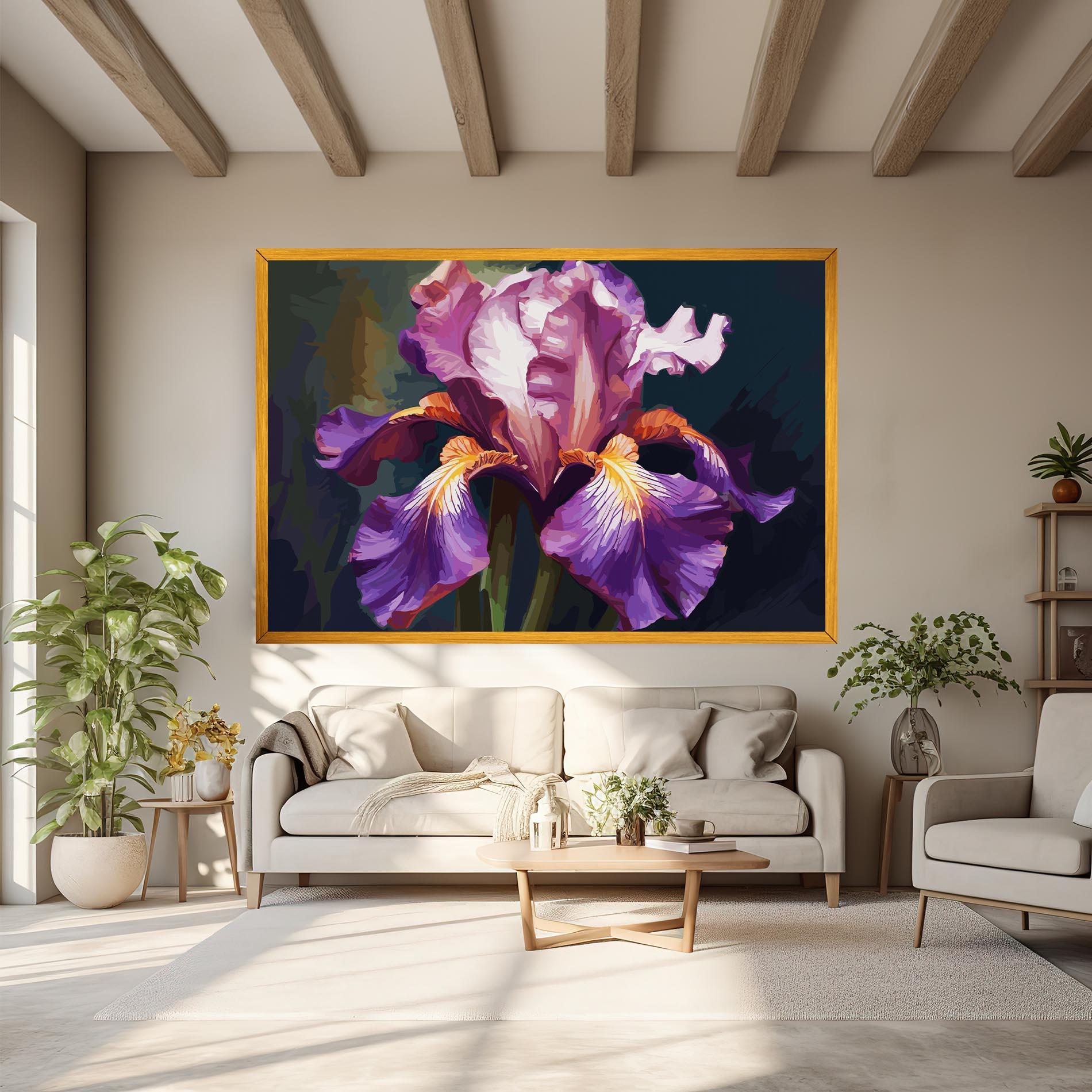 Vászonkép Purple Orange Iris Art mockup 6