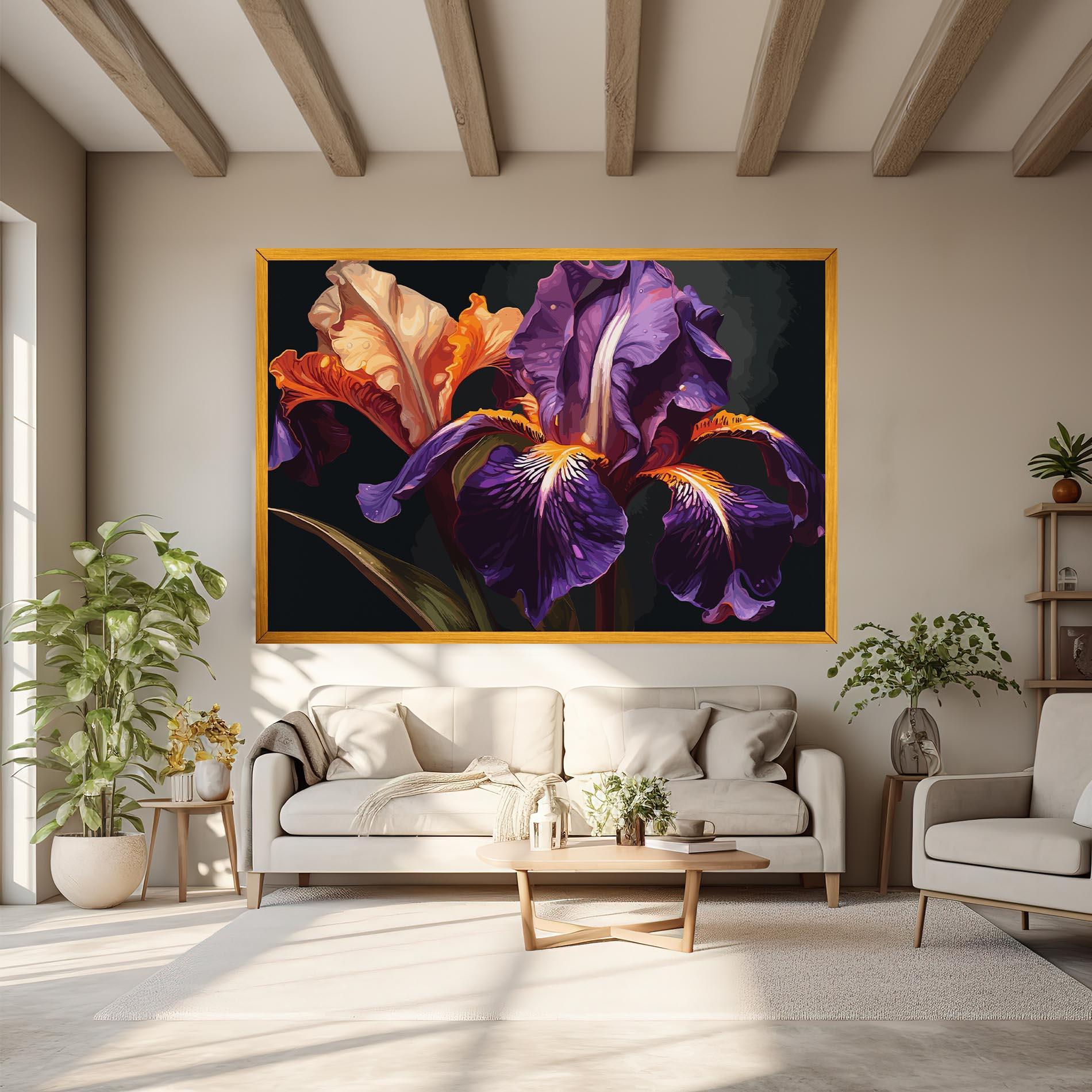 Vászonkép Purple Orange Iris mockup 6