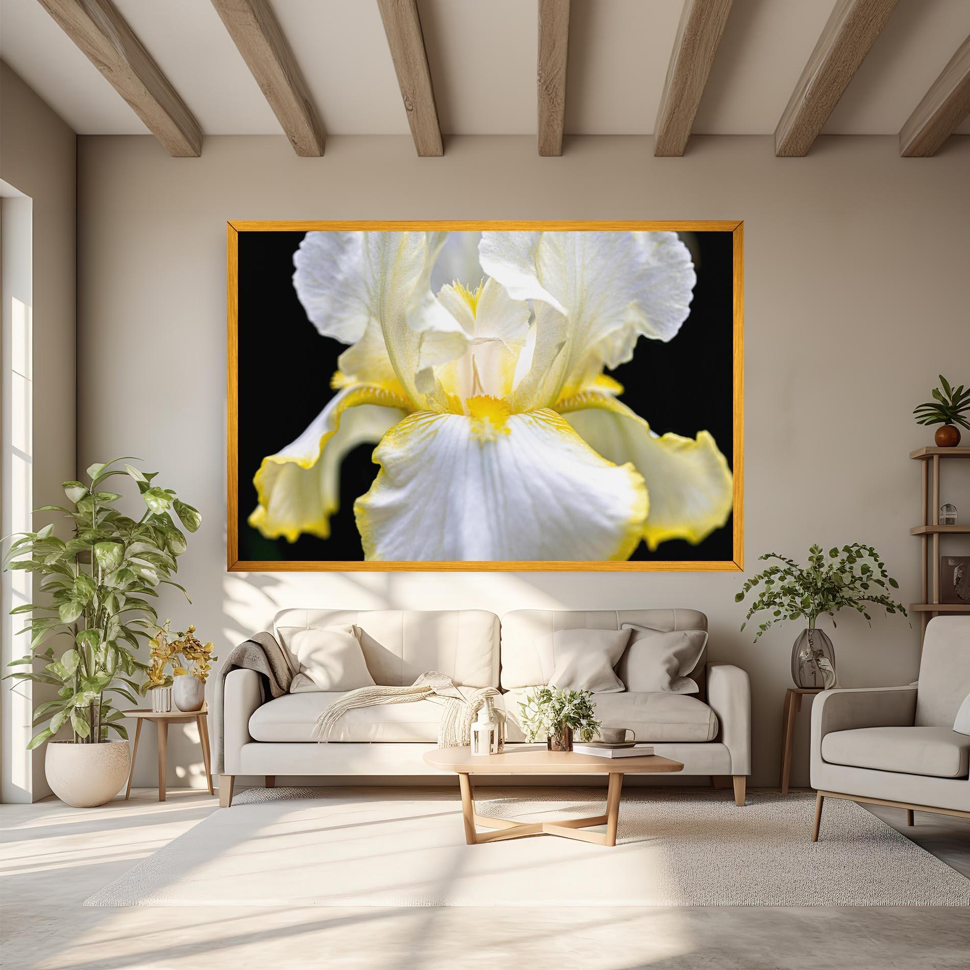 Vászonkép White Yellow Iris mockup 6