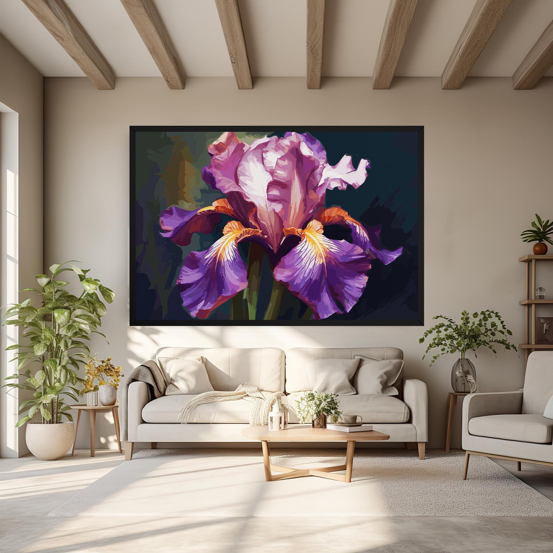 Vászonkép Purple Orange Iris Art mockup 6