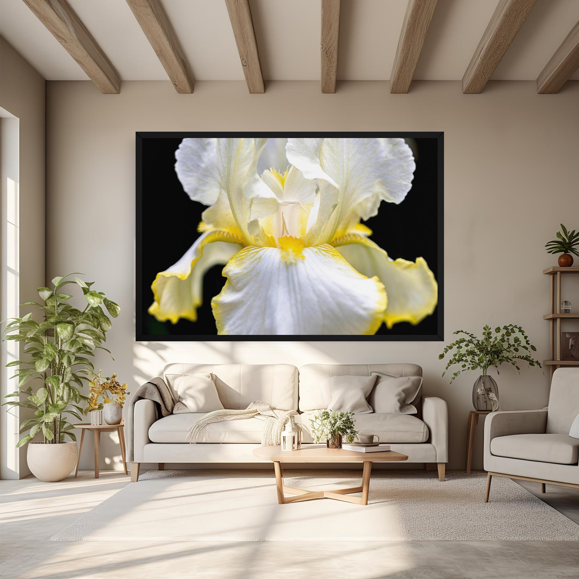 Vászonkép White Yellow Iris mockup 6